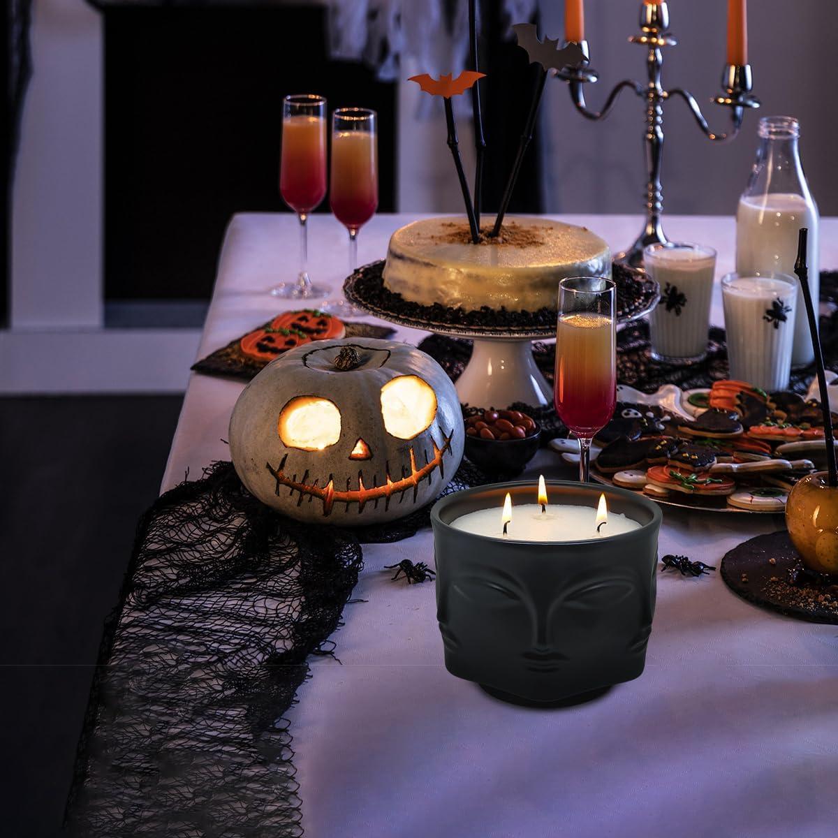 Vela Aromática de Soja 20 oz Cabeza de Buda Negra Lavanda