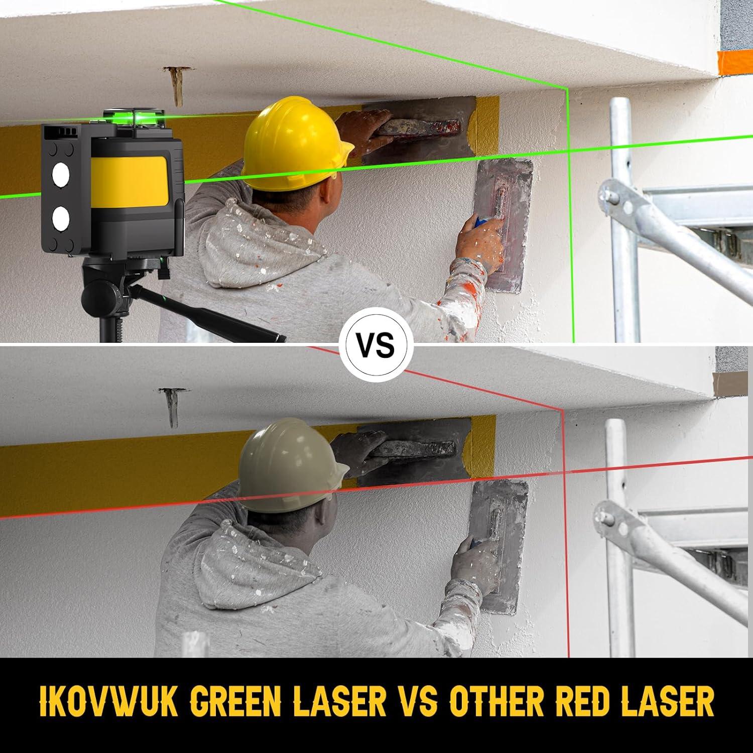 Nivel Láser Autonivelante IKOVWUK MV-05 Verde 360° 2 Baterías