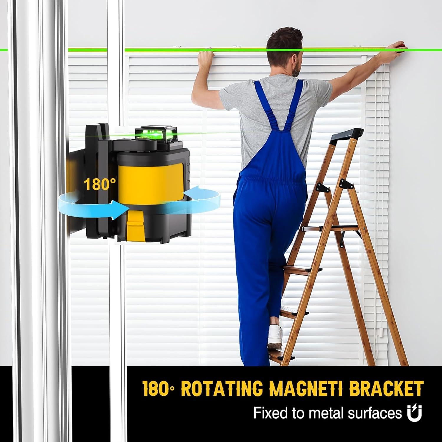 Nivel Láser Autonivelante IKOVWUK MV-05 Verde 360° 2 Baterías