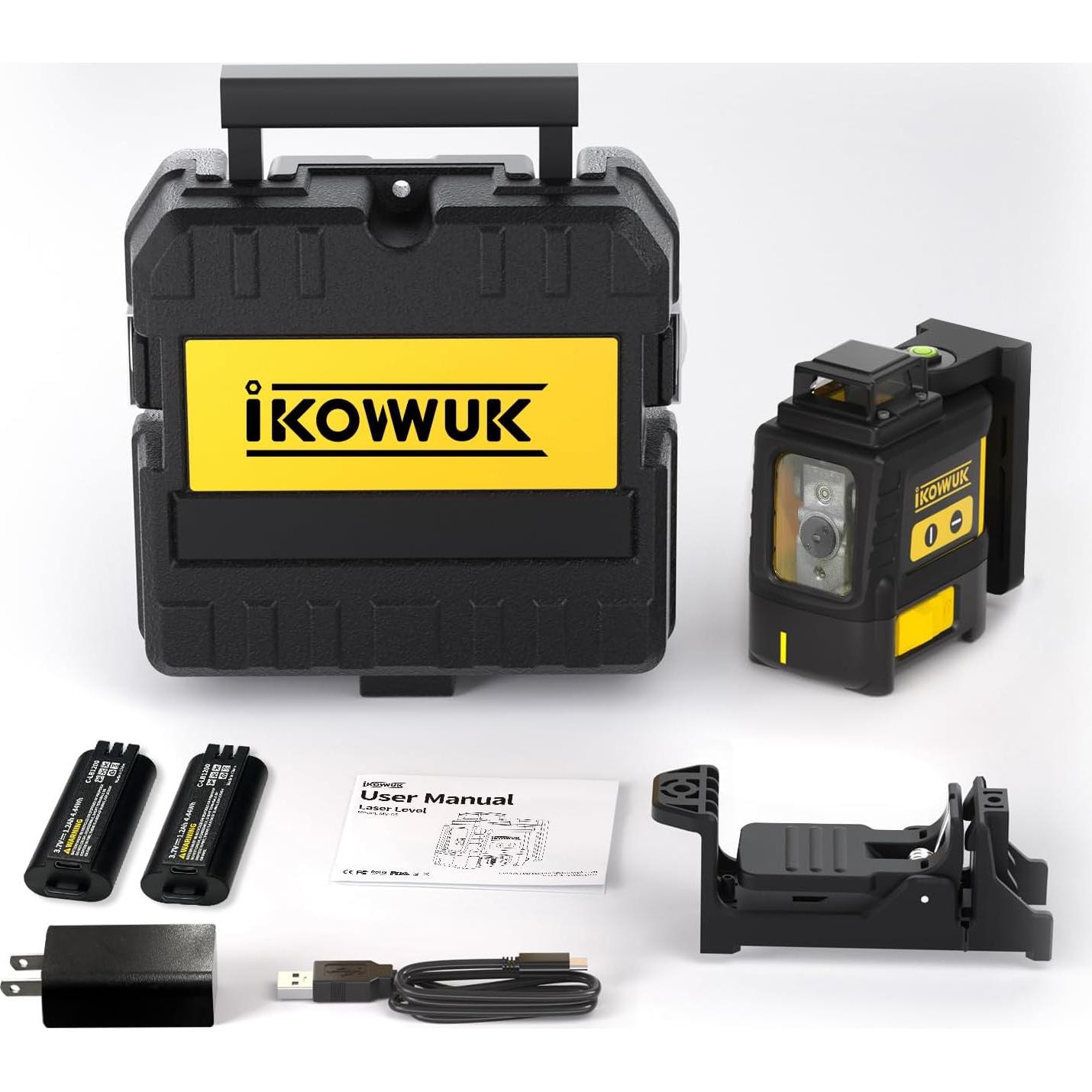 Nivel Láser Autonivelante IKOVWUK MV-05 Verde 360° 2 Baterías