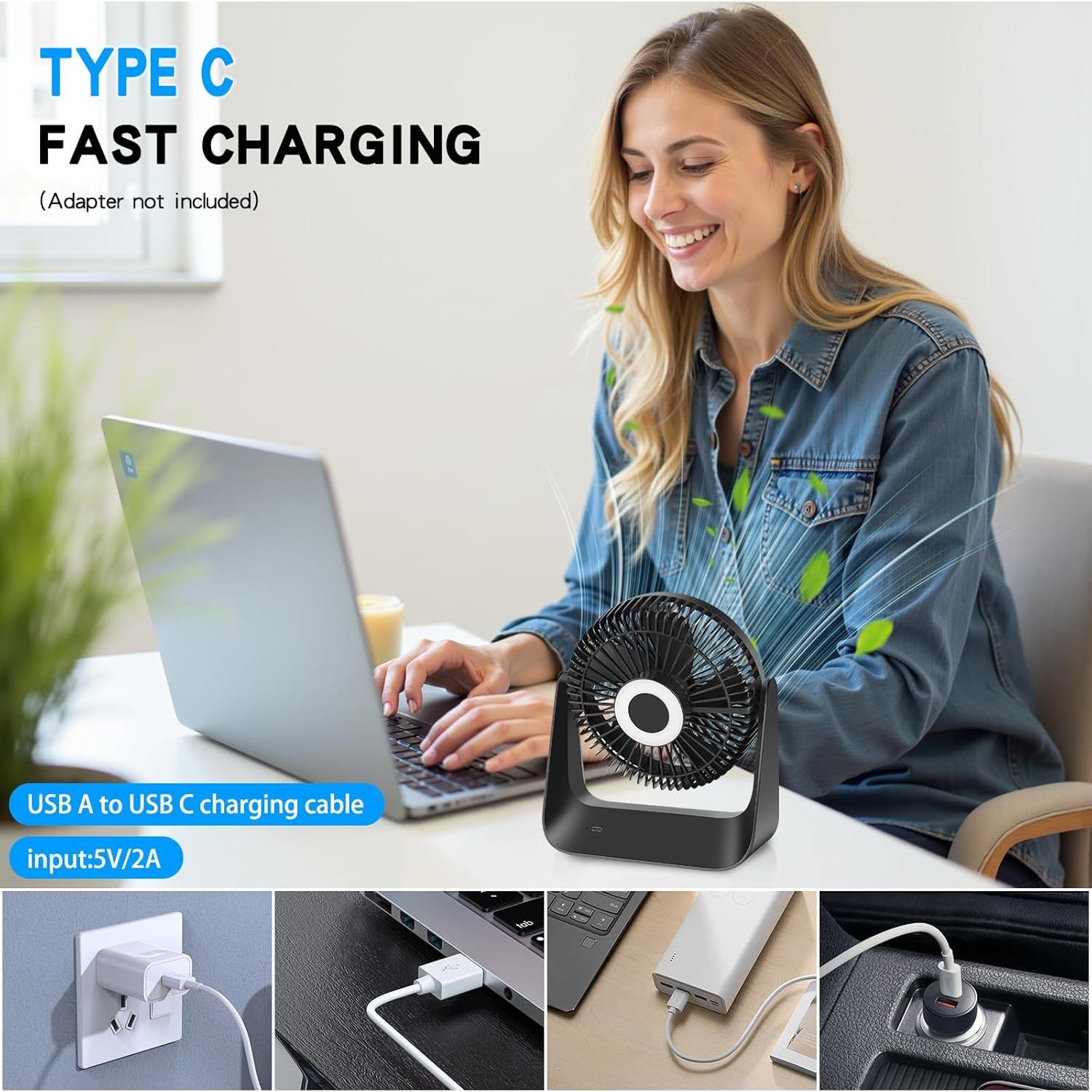 Ventilador de Mesa HONEYYEAR CY-DF001 Negro 5 Velocidades