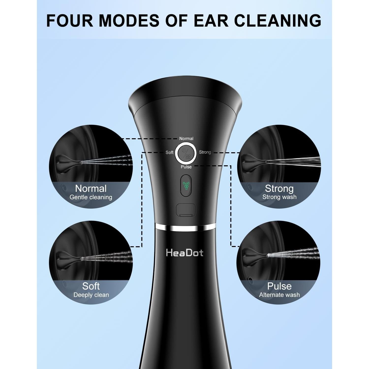 Limpiador de Oídos Eléctrico HeaDot con 4 Modos de Presión