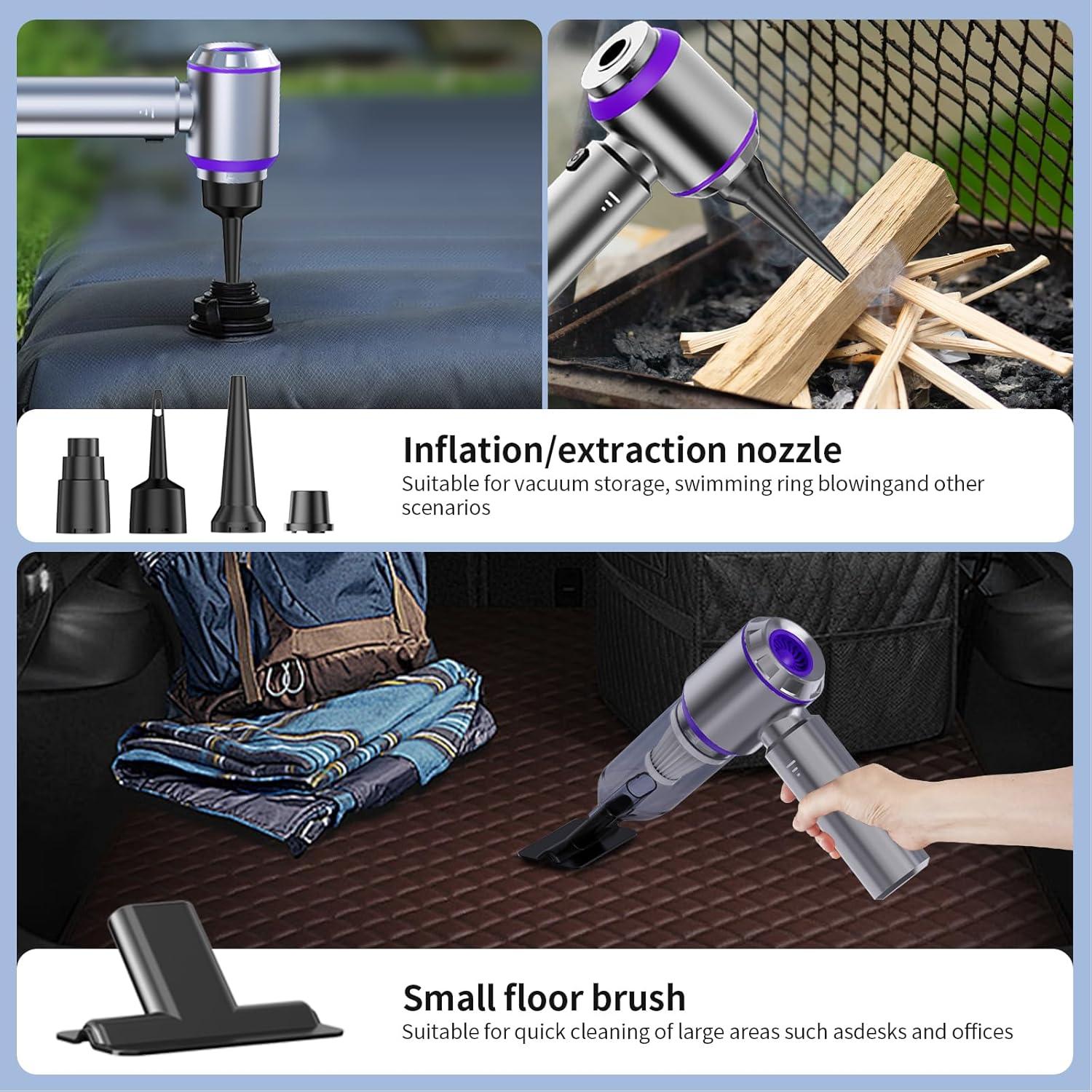 Aspiradora de Coche Portátil Inalámbrica NWDEY 20000Pa 6000mAh