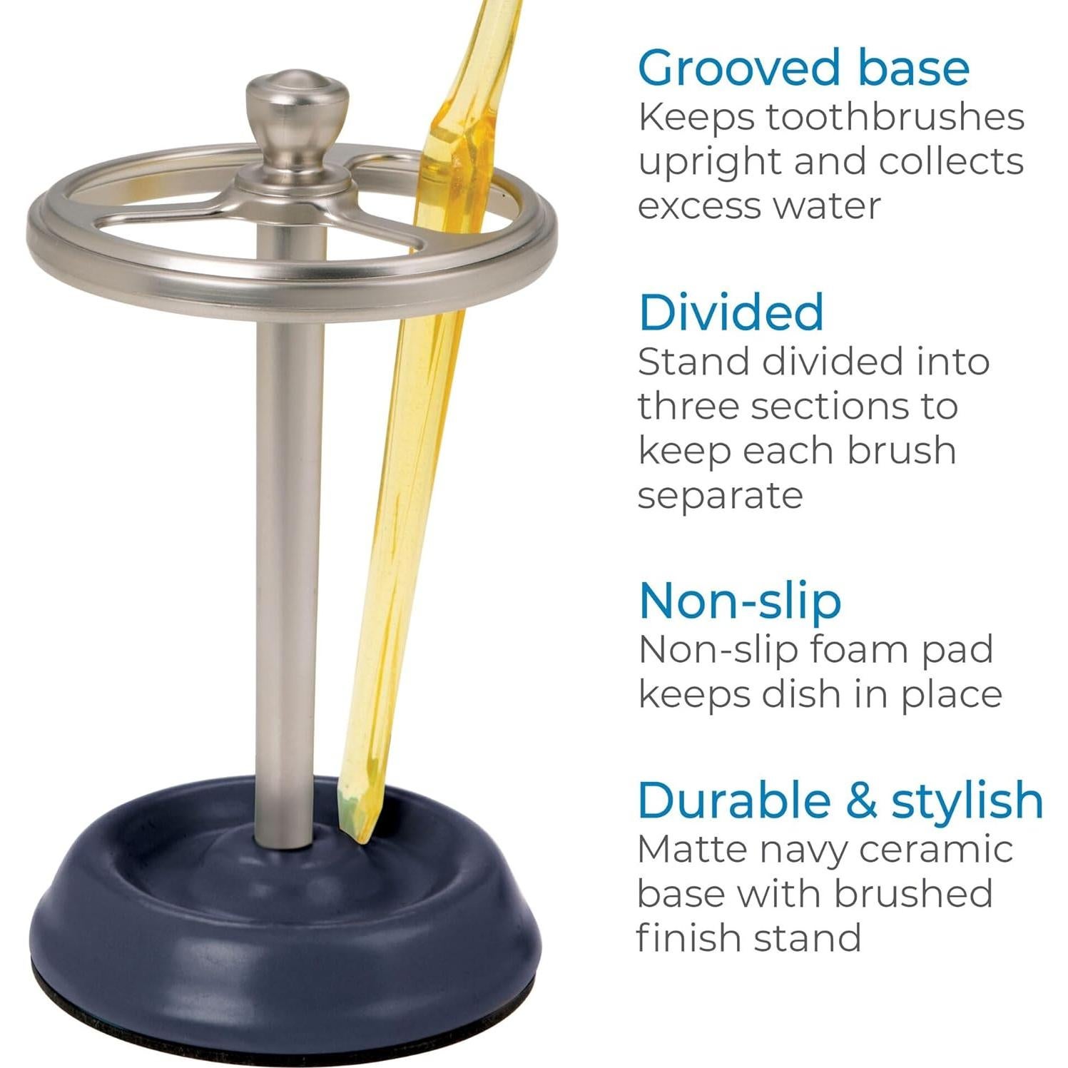 Soporte para Cepillos de Dientes iDesign York 3 Compartimentos
