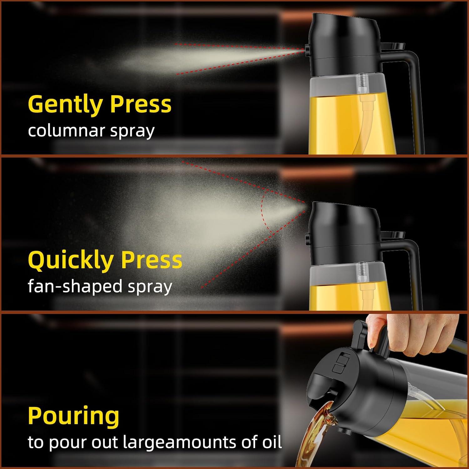 Rociador de Aceite de Oliva DOMHOAI 470ml Vidrio Reutilizable