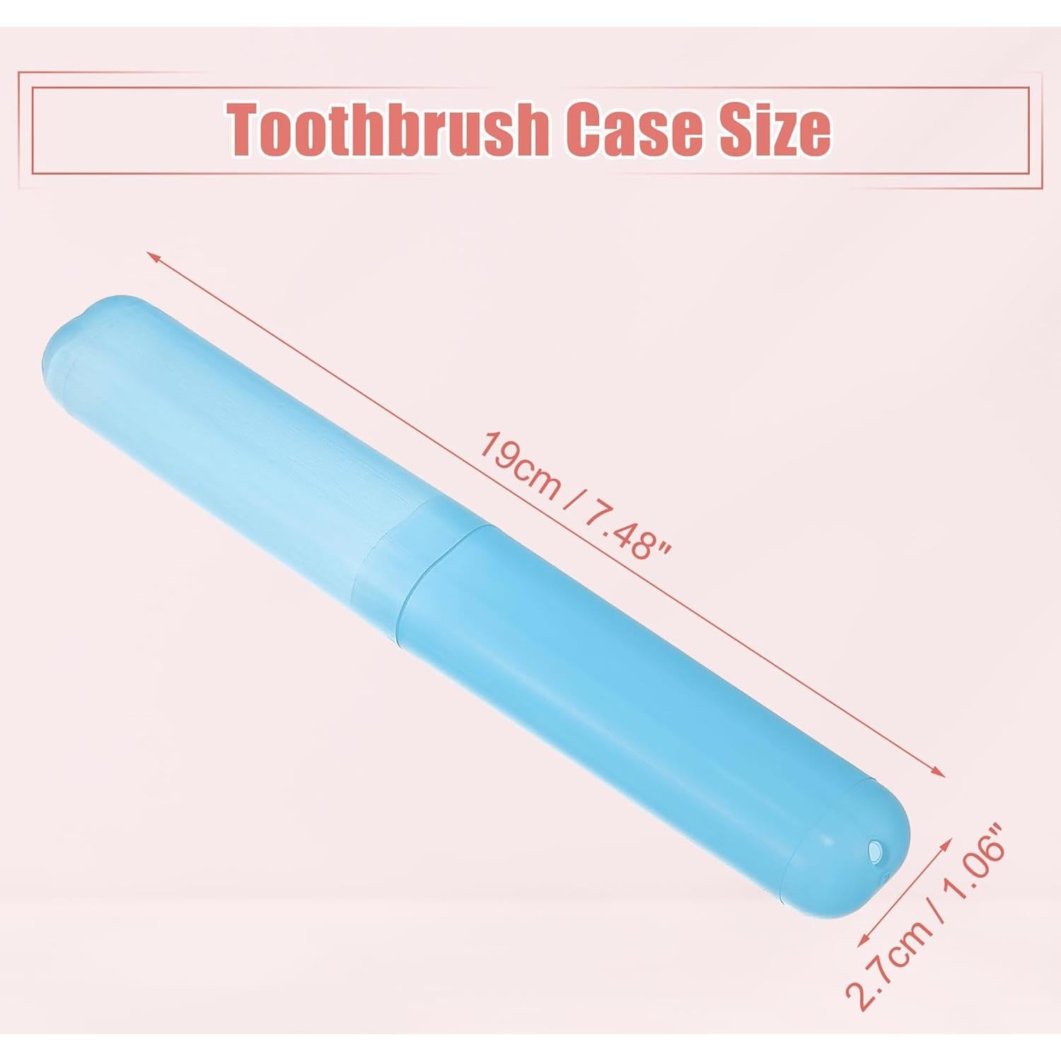 Estuche de Viaje para Cepillo de Dientes VOCOSTE - 2 Pcs, Plástico, Azul, 19x2.7cm