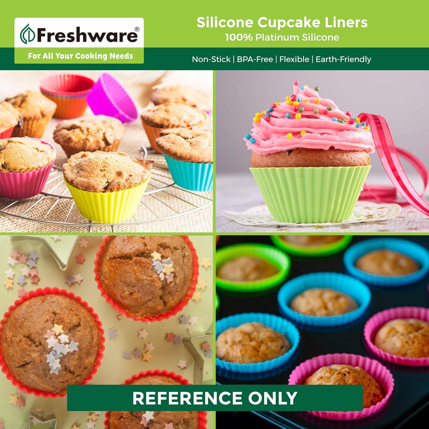 Forros de Silicona Reutilizables Freshware, 12 Tazas para Muffin