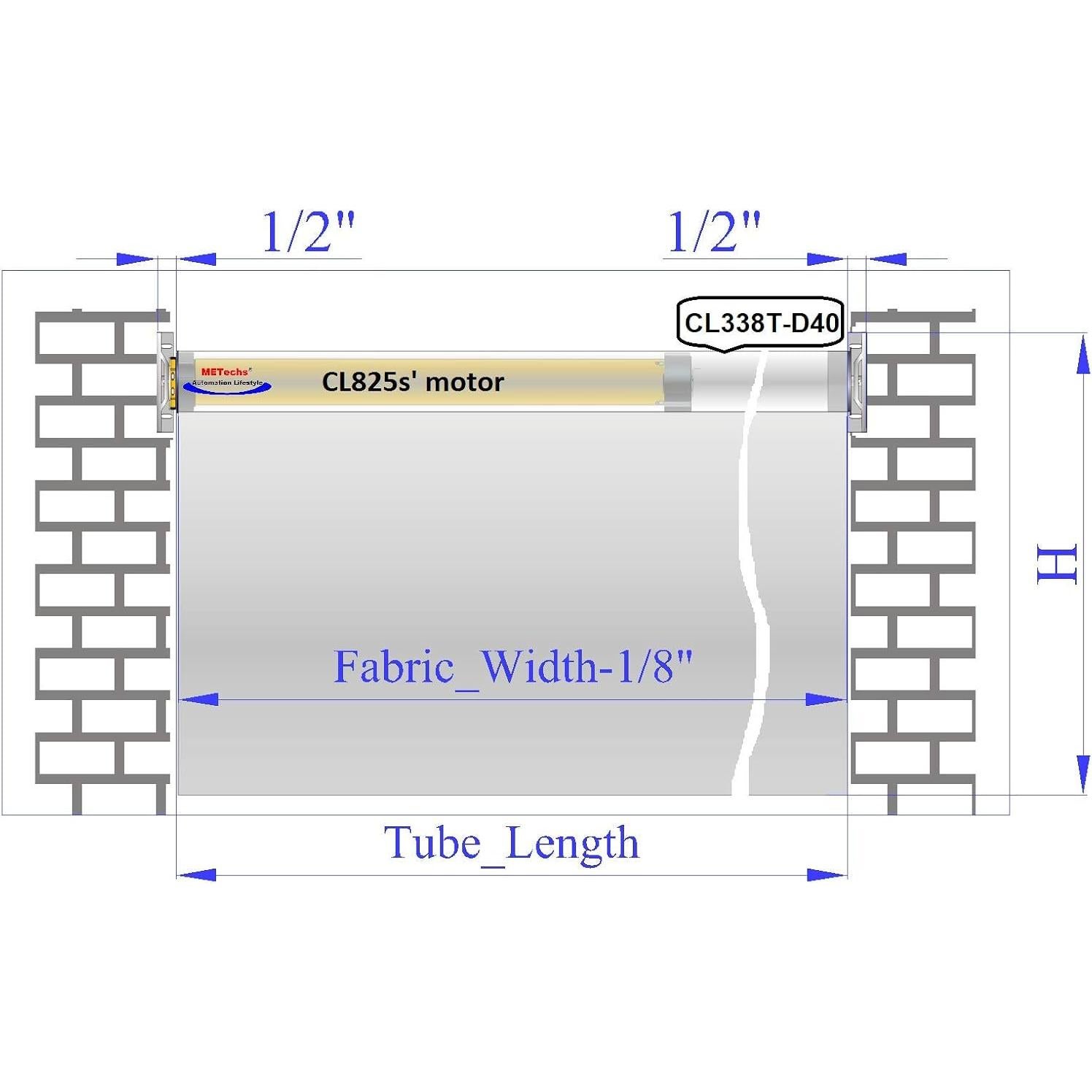 Kit Cortina Enrollable Motorizada METechs 99 cm Control Remoto