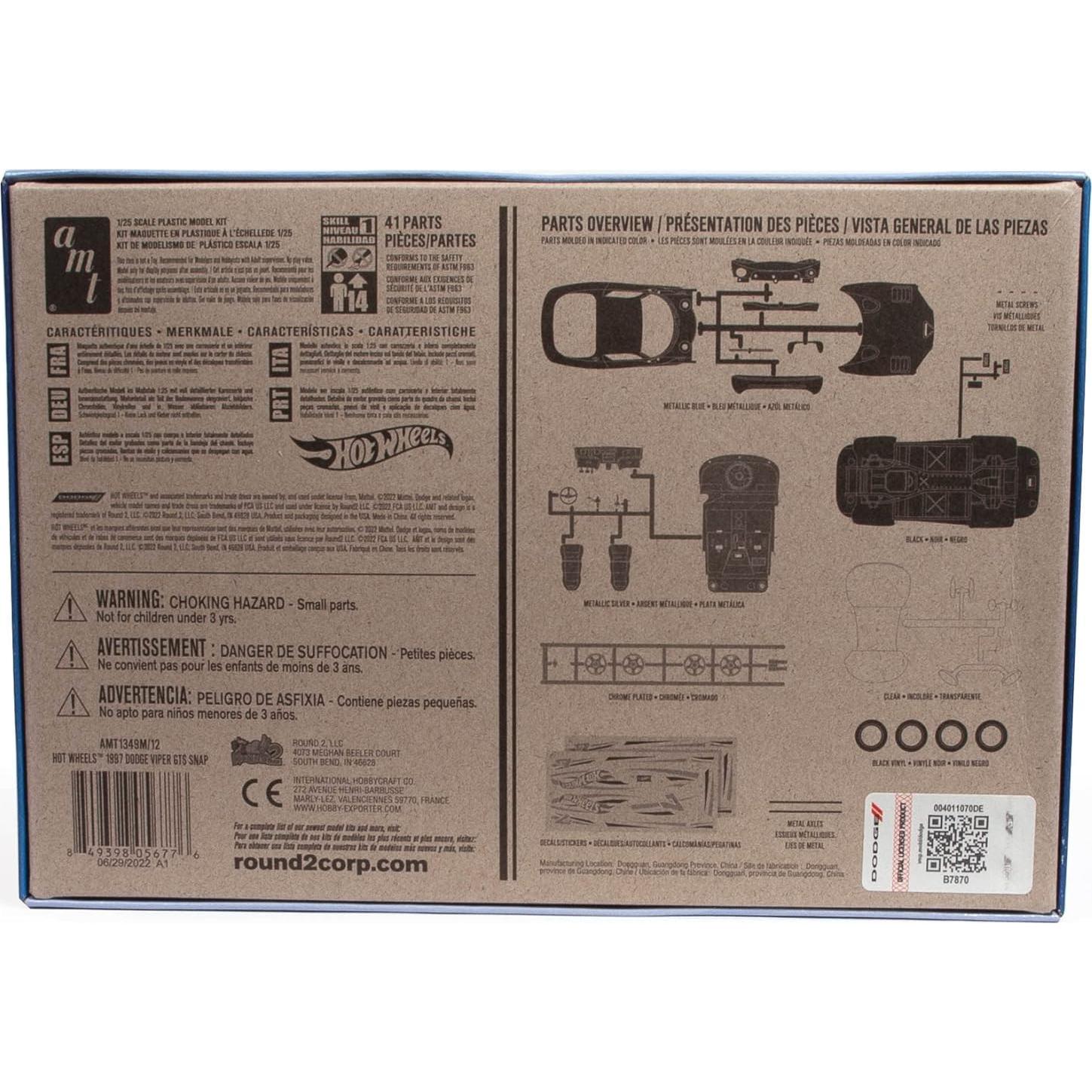Kit Modelo AMT Hot Wheels Dodge Viper GTS 1/25 17,78 cm