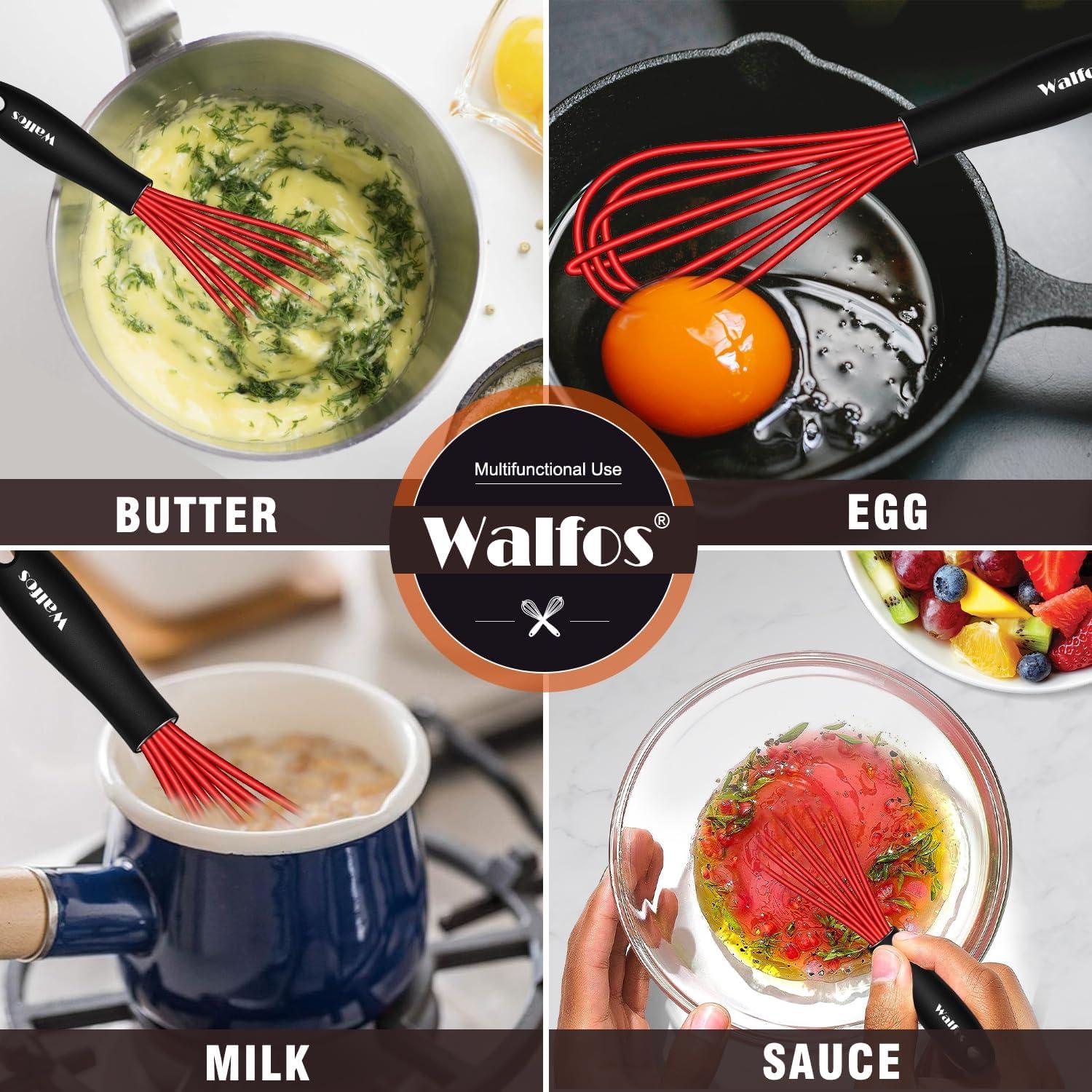 Batidor Mini Walfos Rojo 5 y 7 pulgadas Silicona Antideslizante