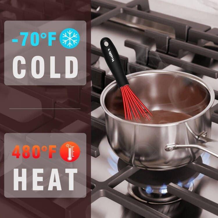 Batidor Mini Walfos Rojo 5 y 7 pulgadas Silicona Antideslizante