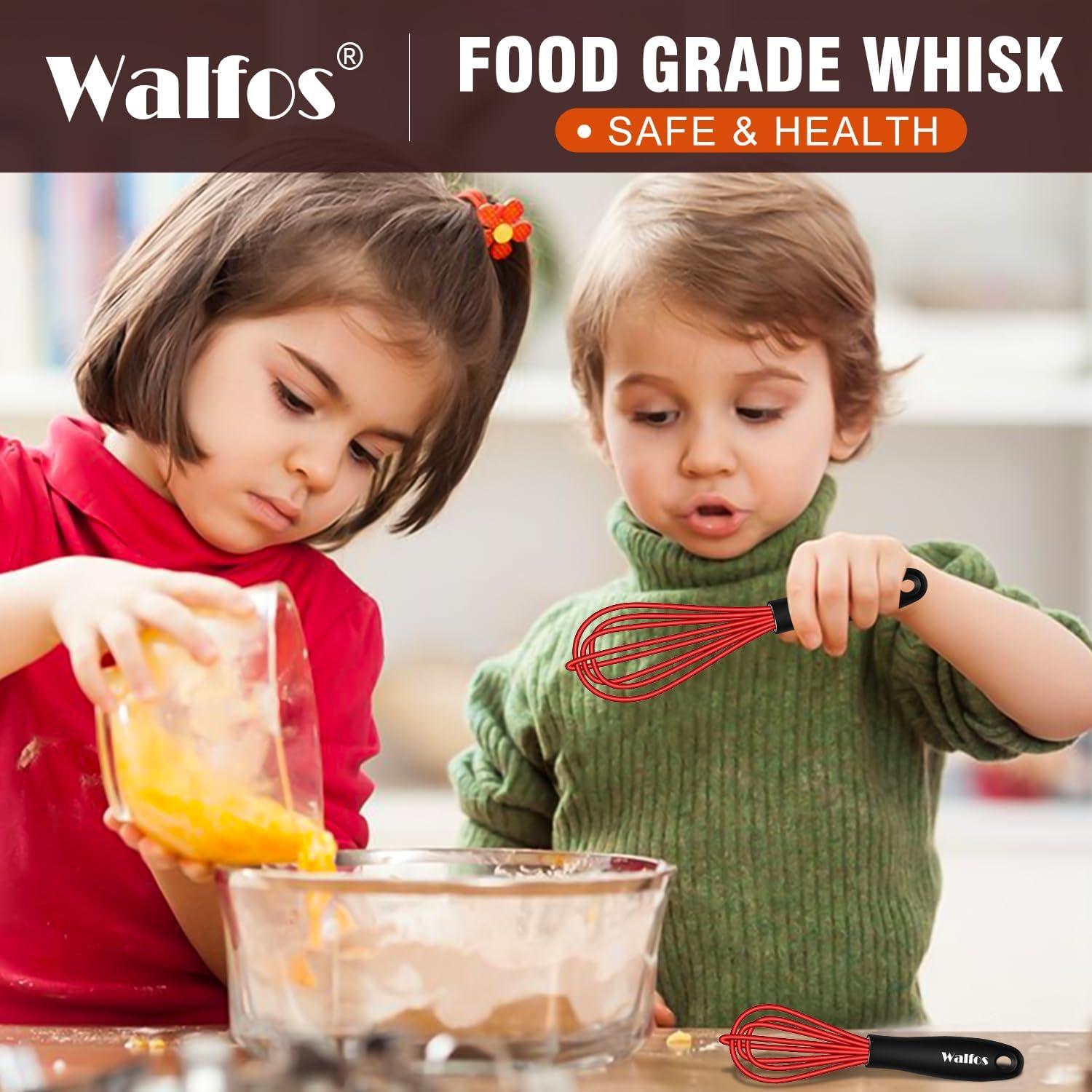 Batidor Mini Walfos Rojo 5 y 7 pulgadas Silicona Antideslizante