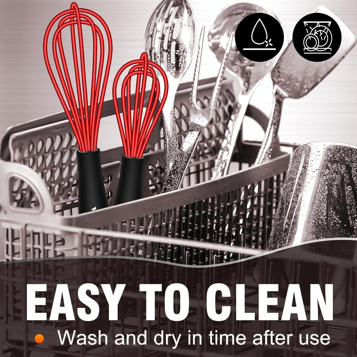 Batidor Mini Walfos Rojo 5 y 7 pulgadas Silicona Antideslizante