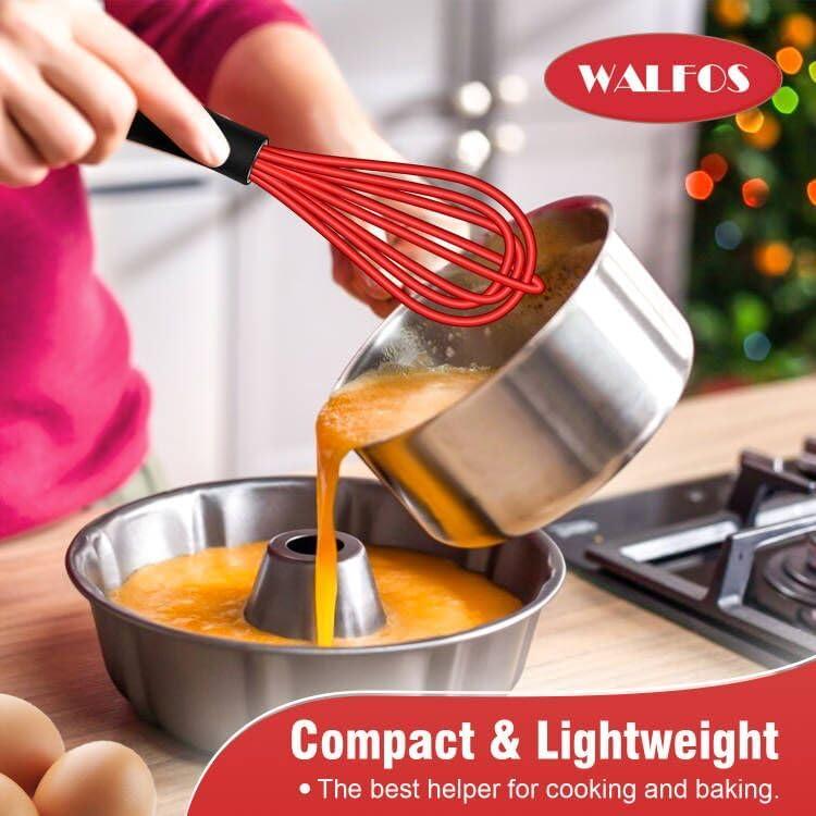 Batidor Mini Walfos Rojo 5 y 7 pulgadas Silicona Antideslizante