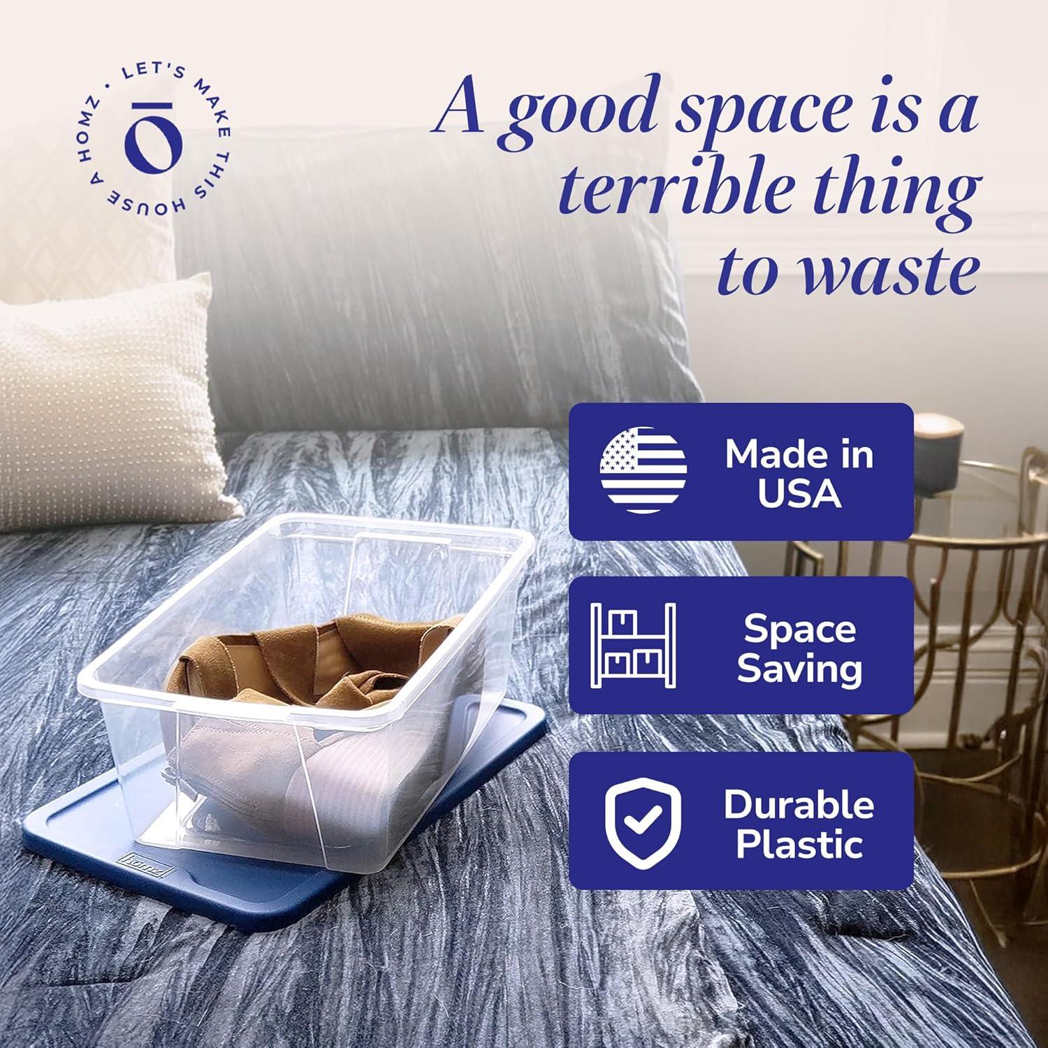 HOMZ Organizadores de Almacenamiento Plástico 10 Piezas 6QT Azul