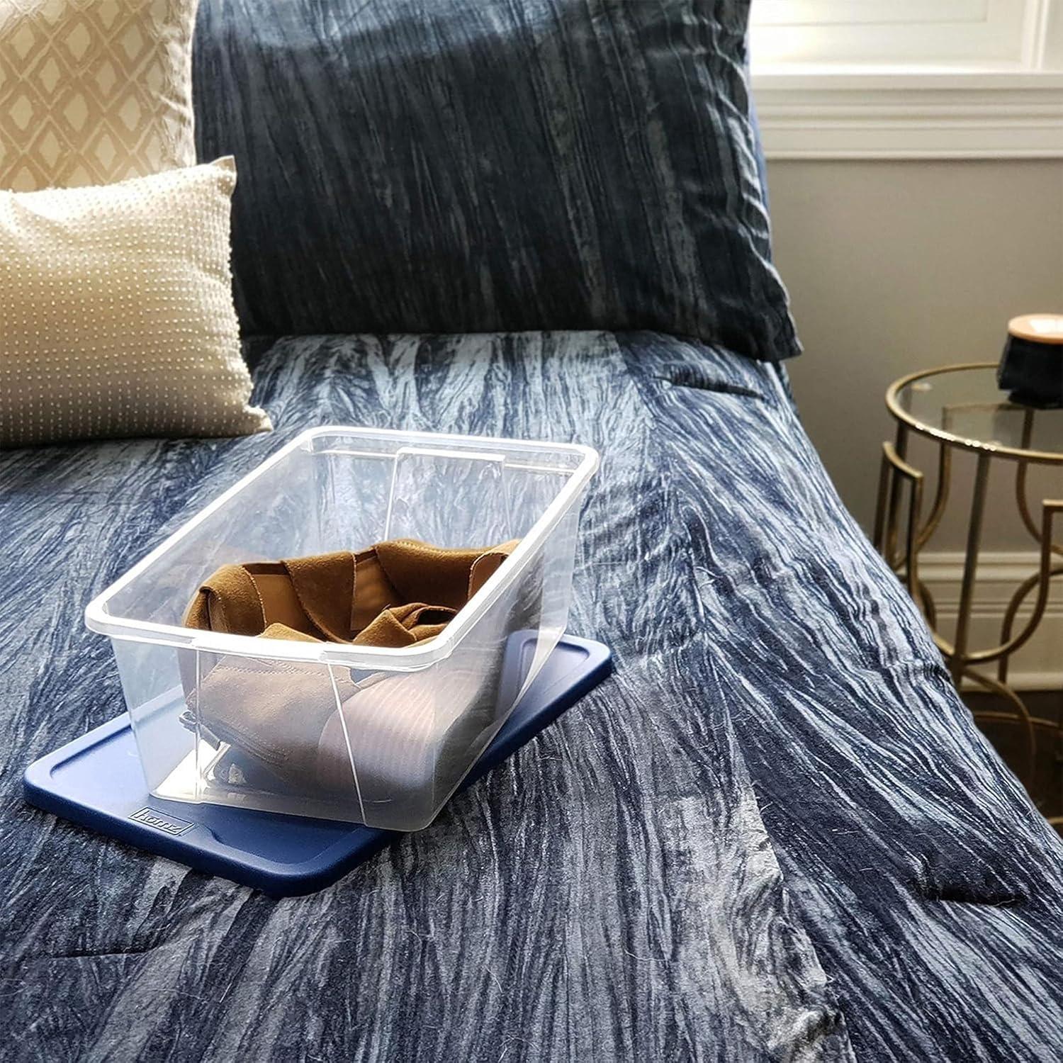 HOMZ Organizadores de Almacenamiento Plástico 10 Piezas 6QT Azul