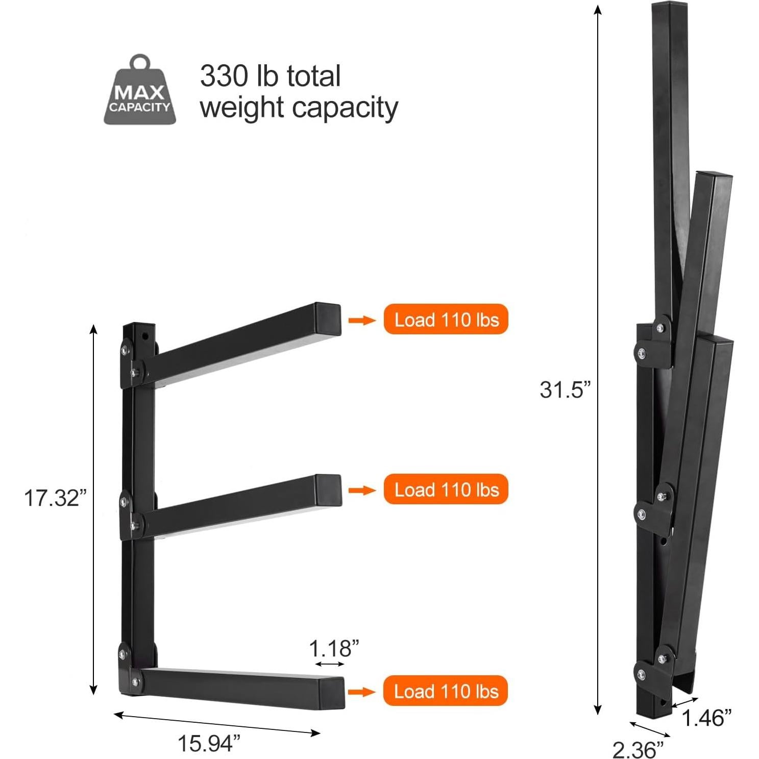 Estante de Madera Ultrawall para Montaje en Pared - 3 Niveles, 150 kg