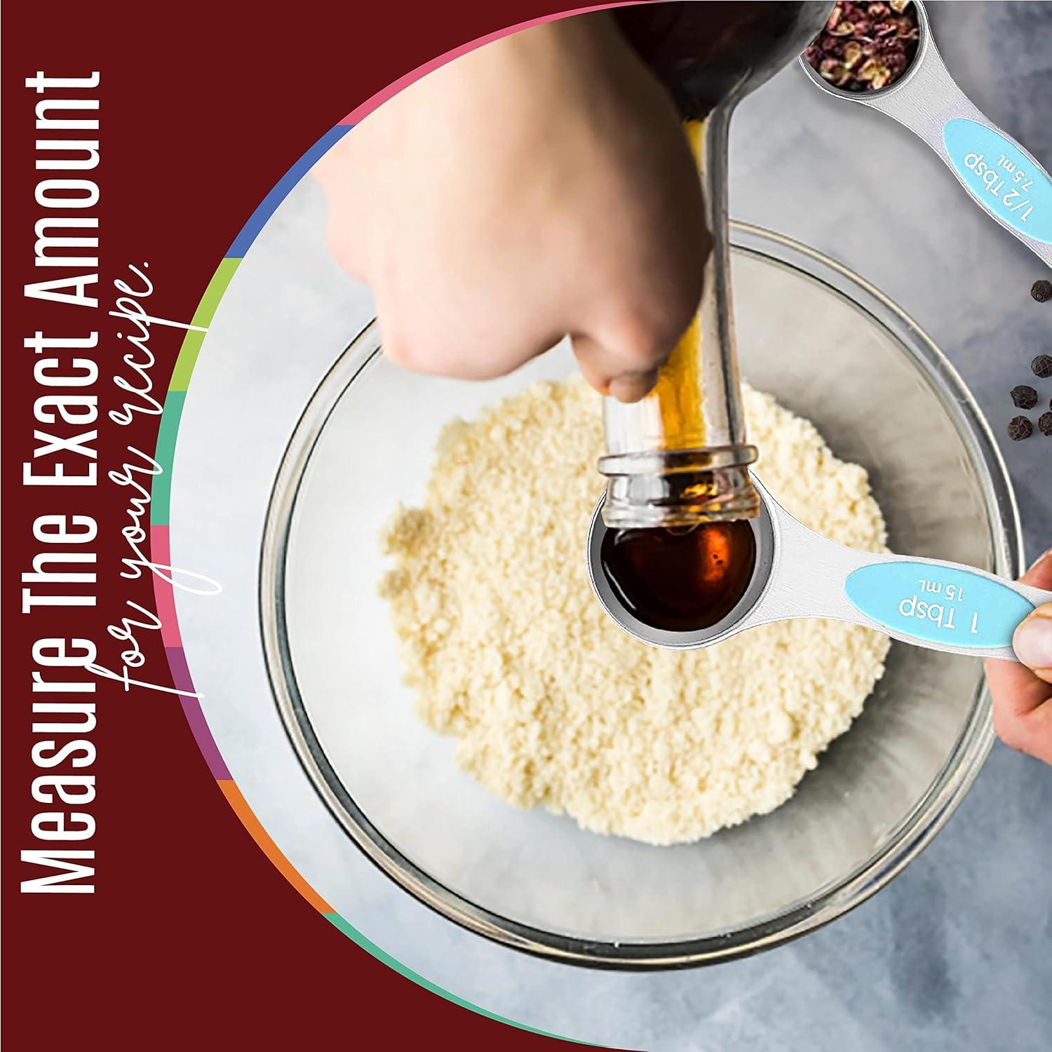 Juego de Cucharas Medidoras Acero Inoxidable DERMAXGEN 9 Piezas