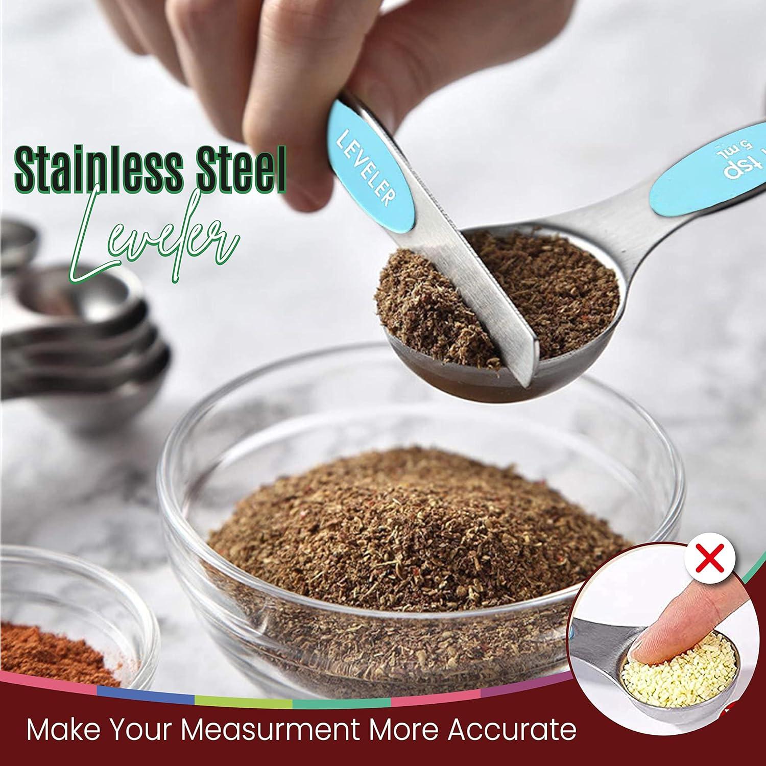 Juego de Cucharas Medidoras Acero Inoxidable DERMAXGEN 9 Piezas