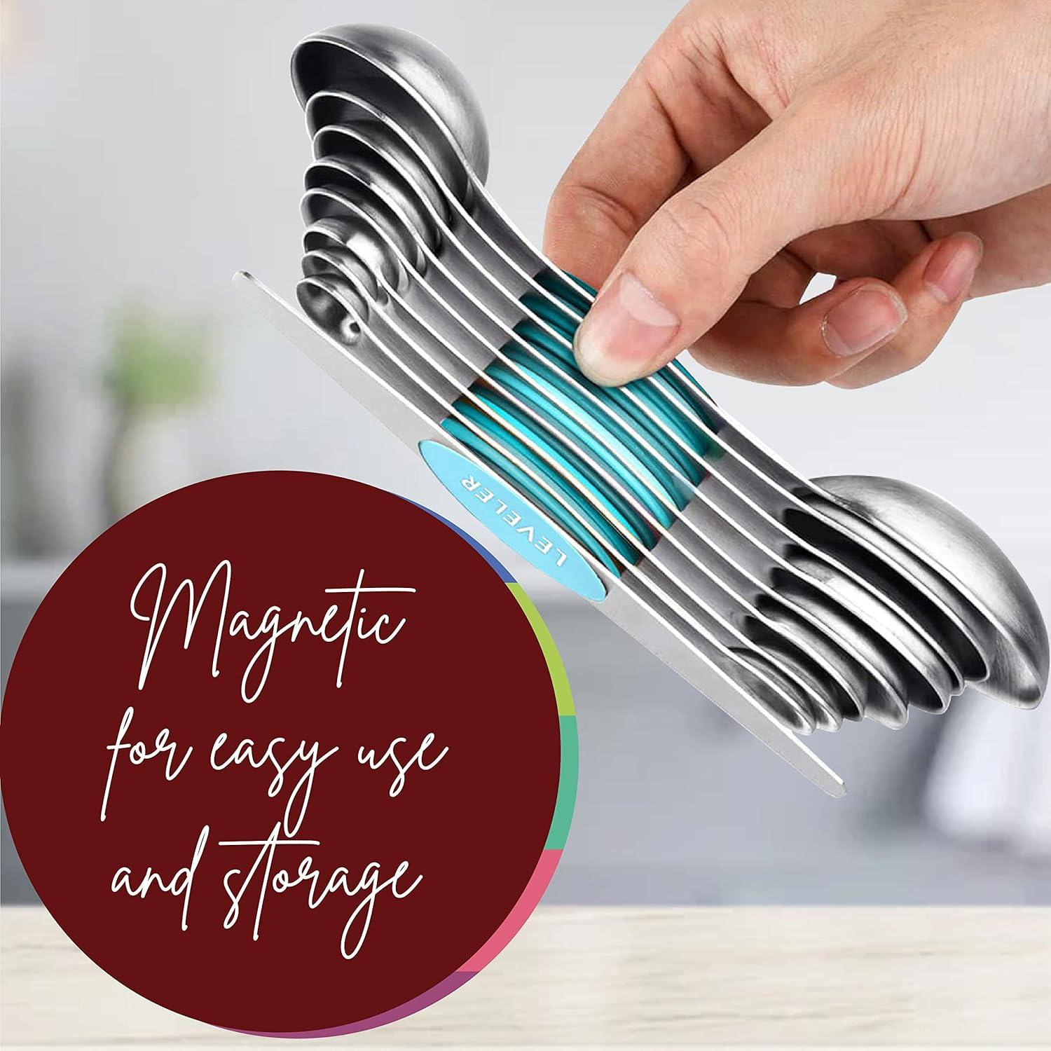 Juego de Cucharas Medidoras Acero Inoxidable DERMAXGEN 9 Piezas