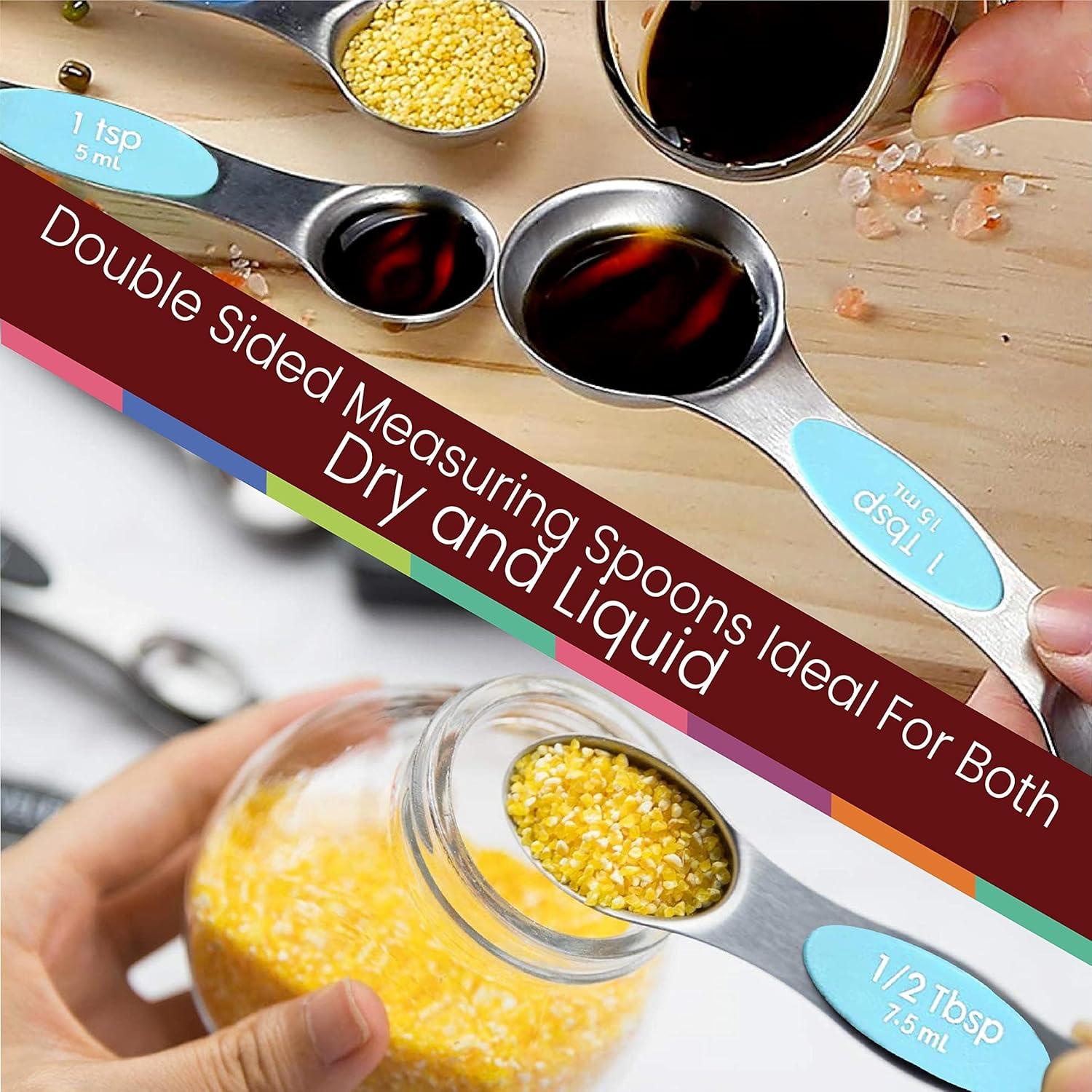 Juego de Cucharas Medidoras Acero Inoxidable DERMAXGEN 9 Piezas