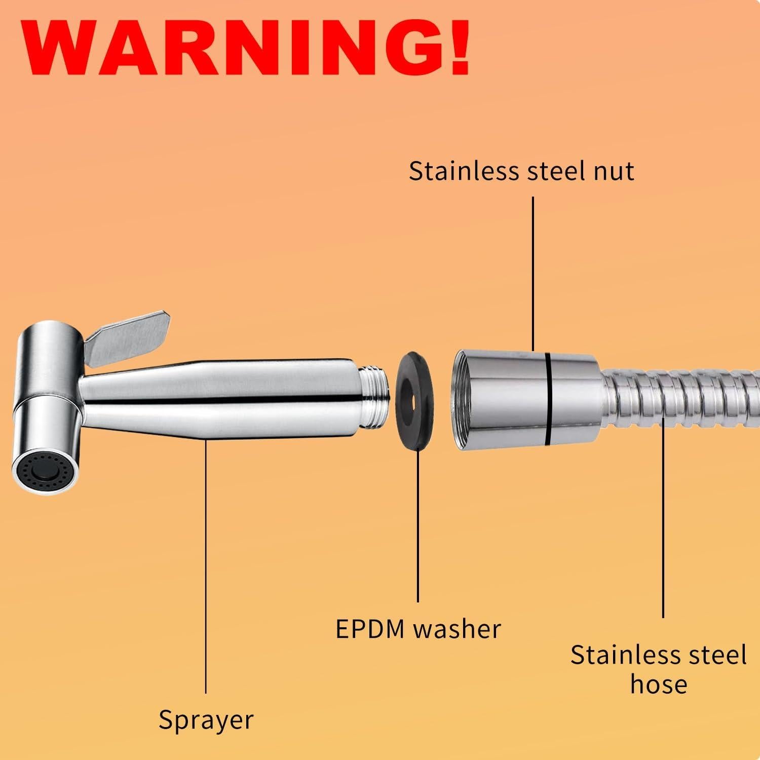 Rociador de Bidet ZEDAOTC Acero Inoxidable 304 150 cm