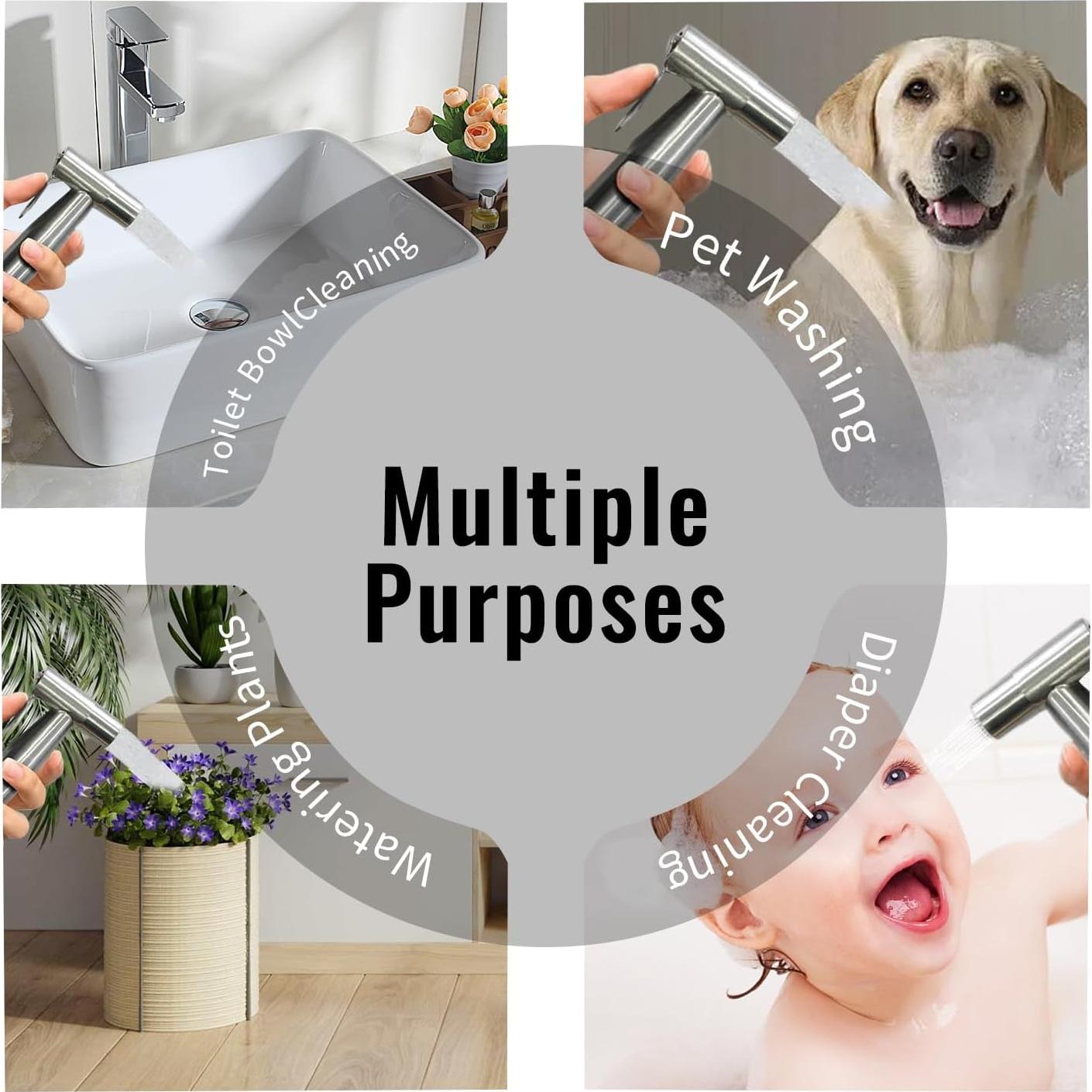 Rociador de Bidet de Mano ZEDAOTC Acero Inoxidable 2 Piezas