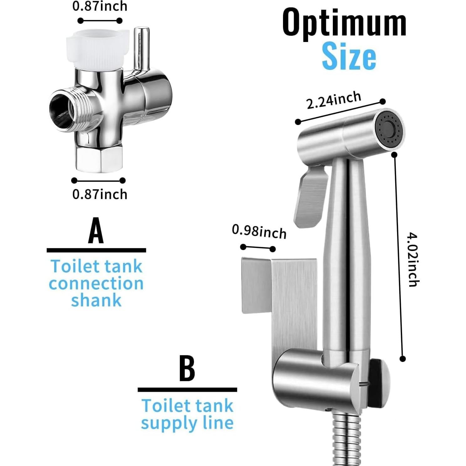 Rociador de Bidet de Mano ZEDAOTC Acero Inoxidable 2 Piezas
