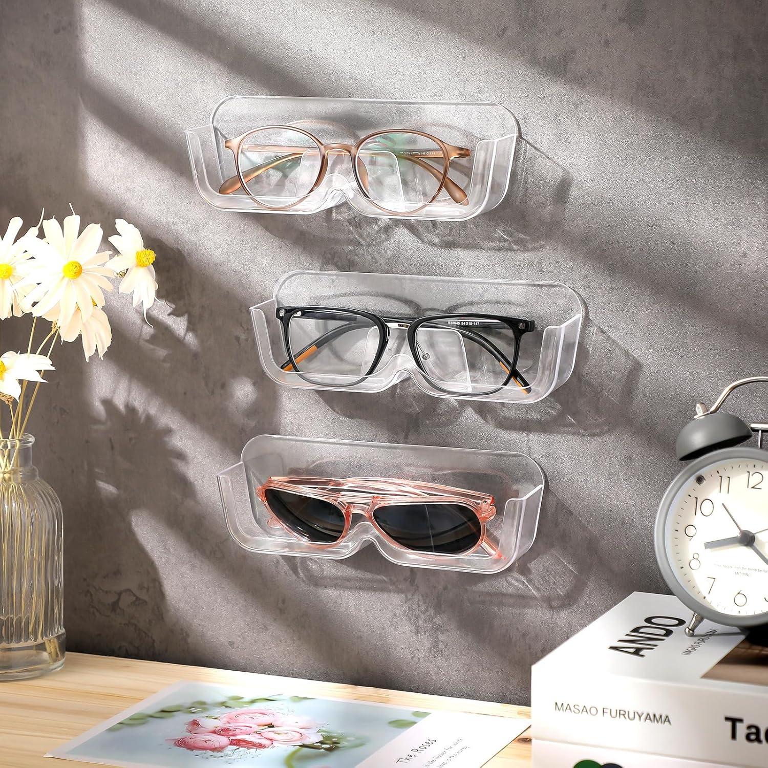 Organizador de Gafas de Sol de Pared Willinglong 6 Piezas Transparente