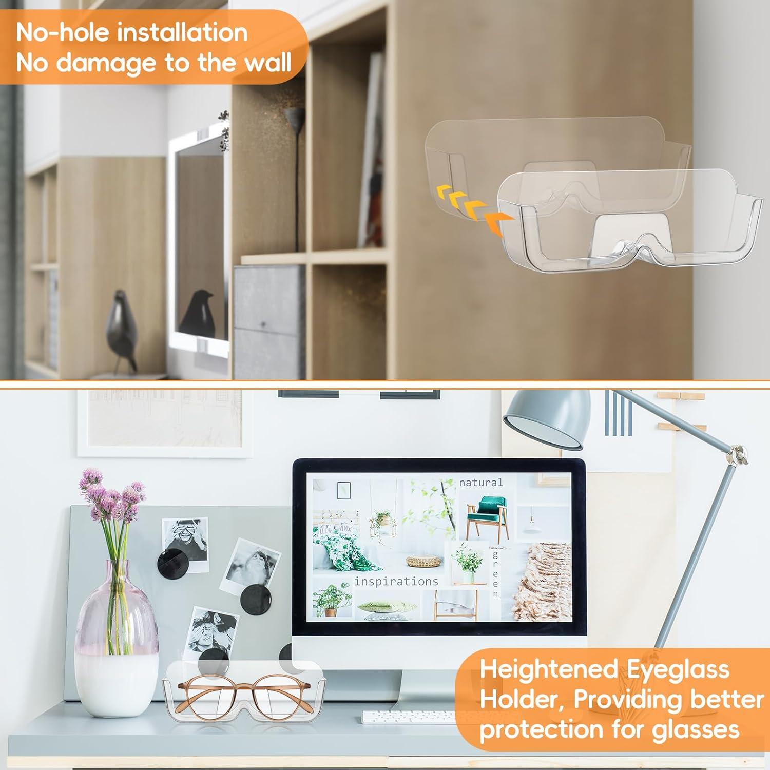 Organizador de Gafas de Sol de Pared Willinglong 6 Piezas Transparente