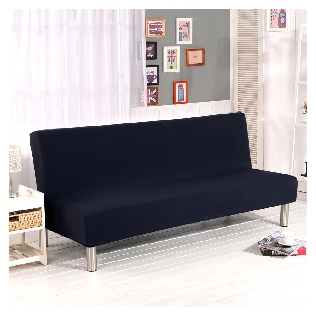 Funda de Sofá Cama Sin Brazos Homonic Negra 3 Plazas Estirable