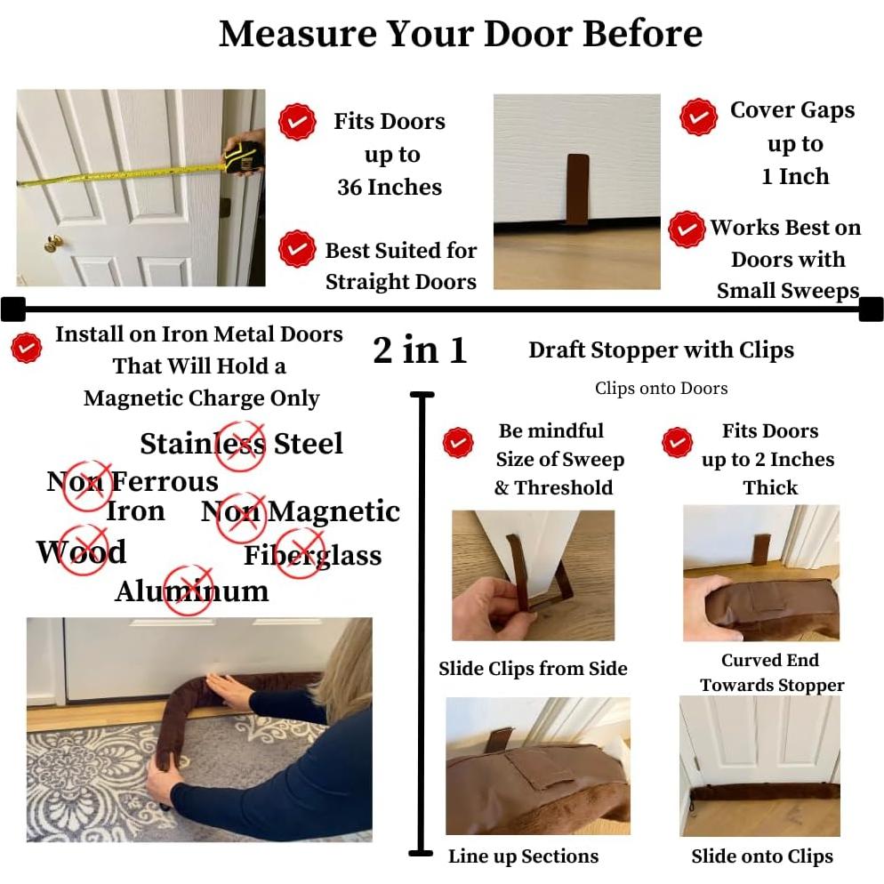 Tapón Magnético para Corrientes de Aire Evelots 91.44 cm