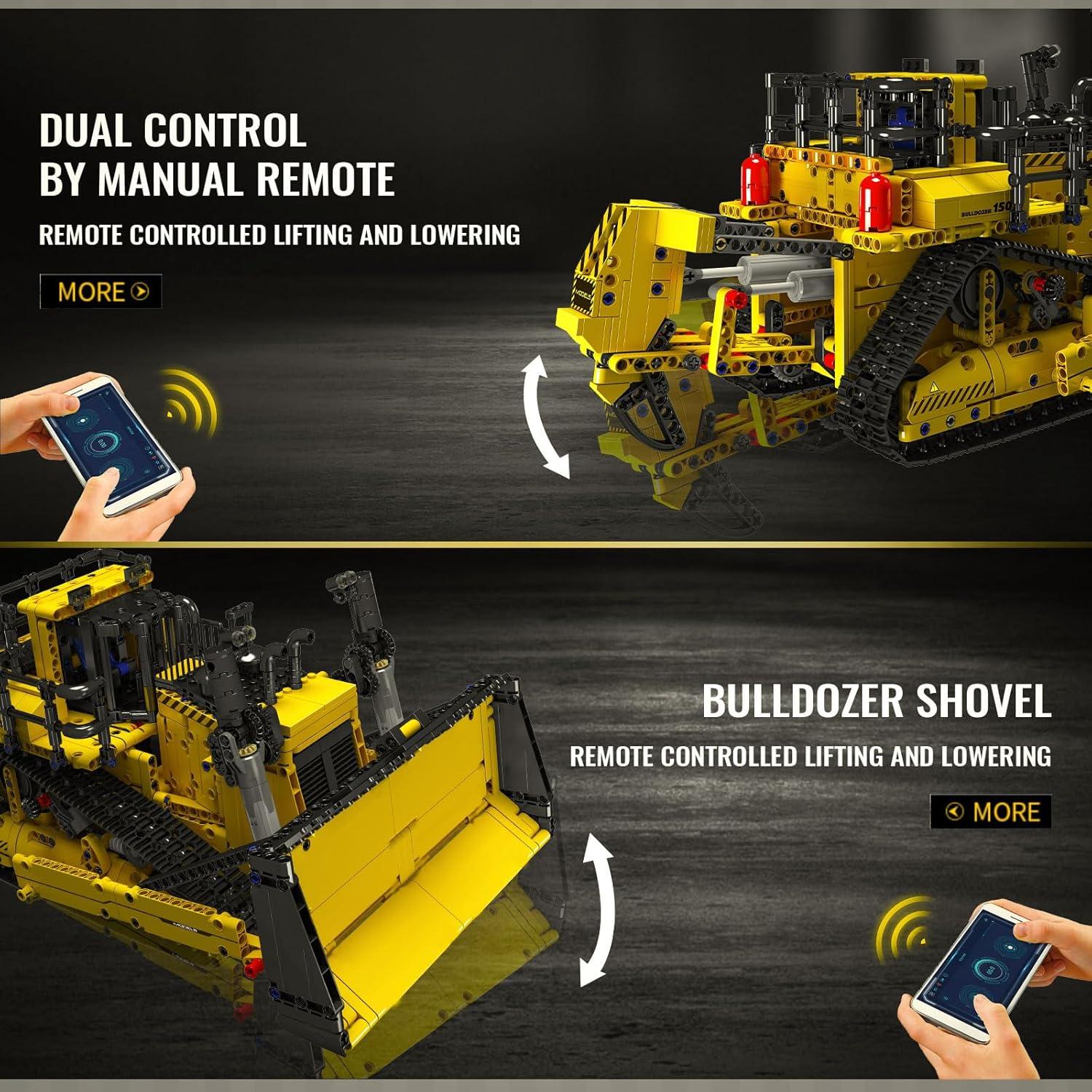 Mould King Bulldozer RC 1508 Piezas Control APP 2.26kg