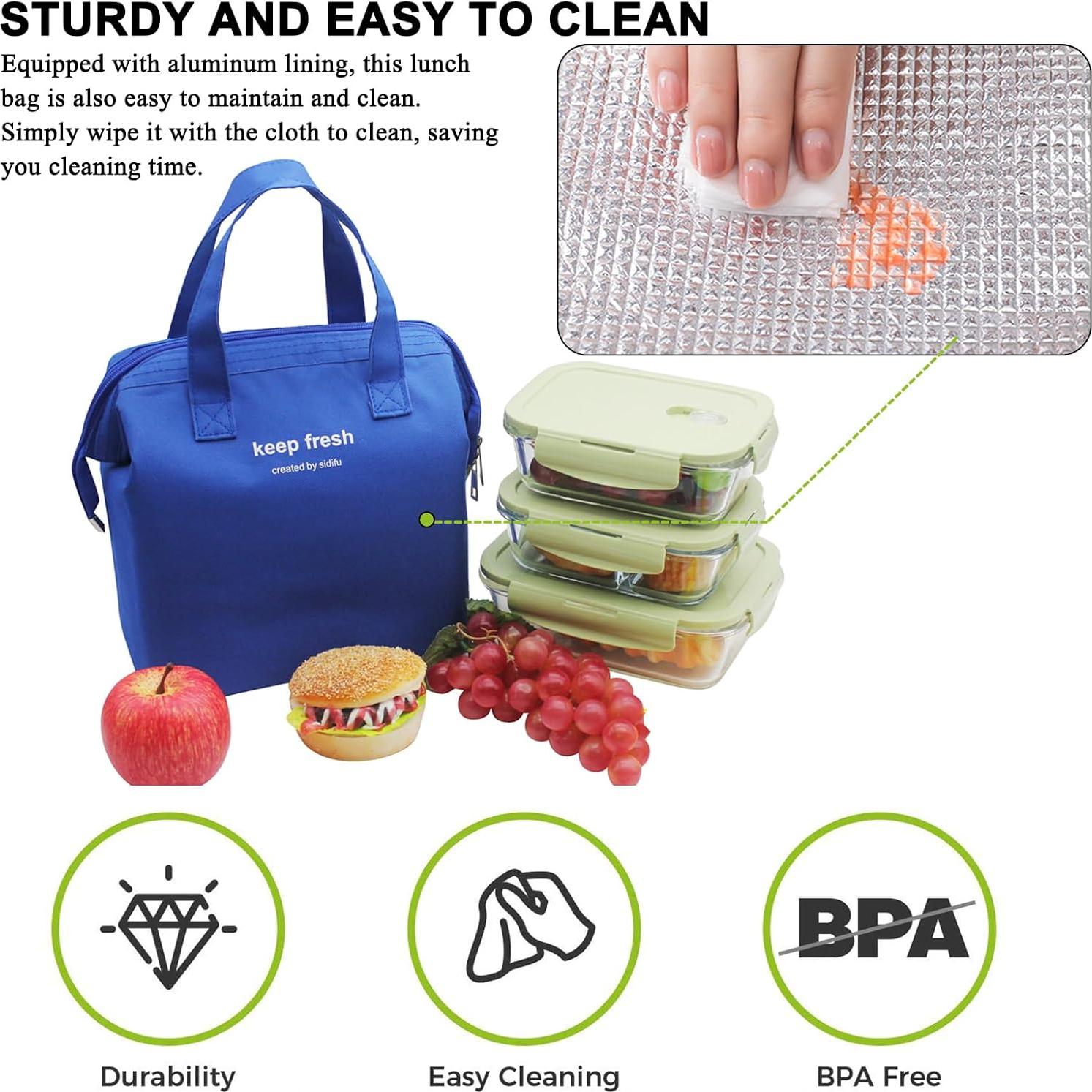 Bolsa de Almuerzo Aislada Mziart Azul 1L Térmica para Picnic