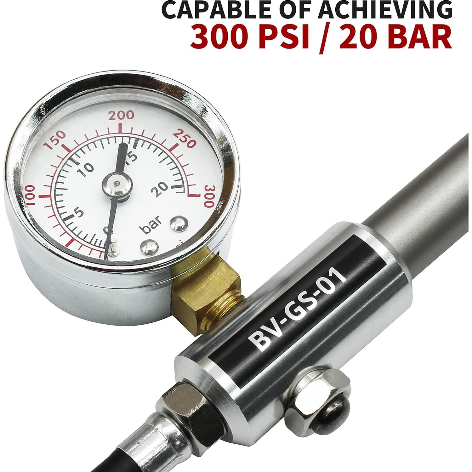 BV Mini Bomba de Bicicleta Portátil 300 PSI - Inflador de Pelotas