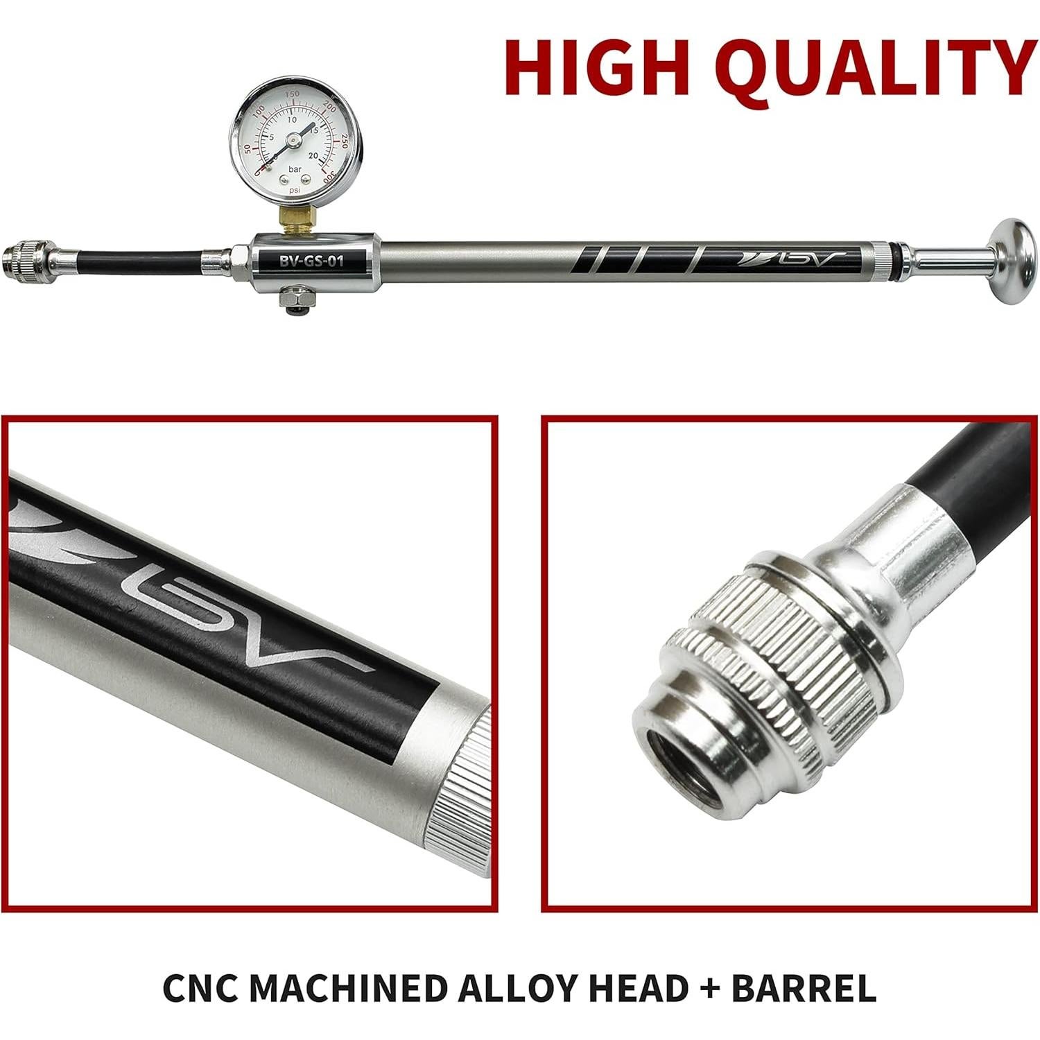 BV Mini Bomba de Bicicleta Portátil 300 PSI - Inflador de Pelotas