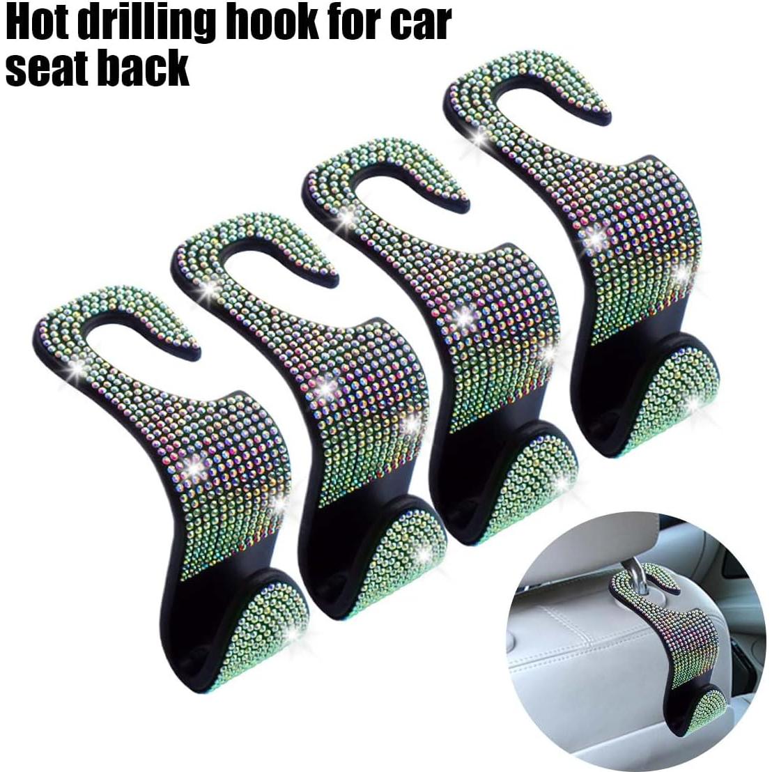 4 Ganchos para Reposacabezas de Coche LAINLOY con Strass