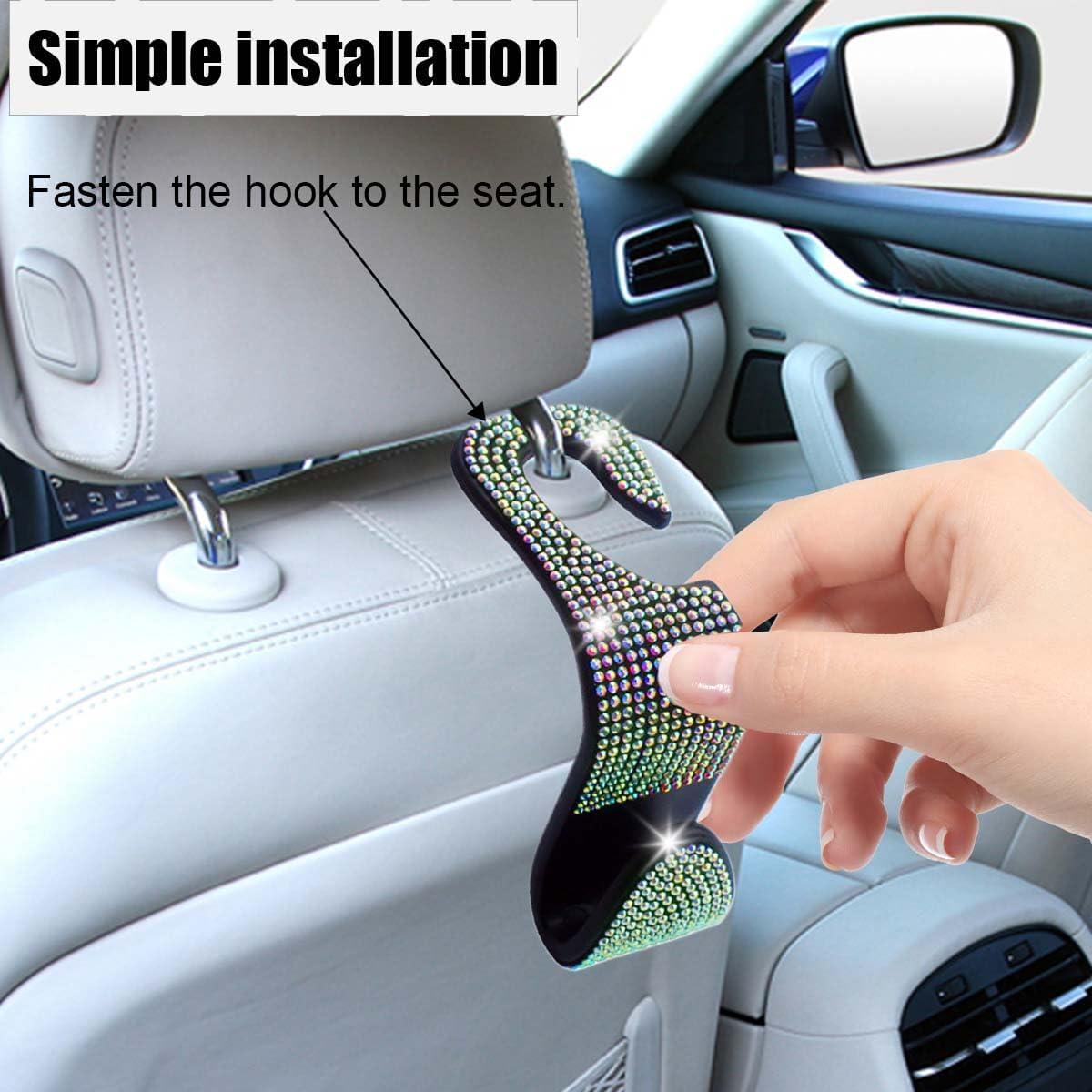 4 Ganchos para Reposacabezas de Coche LAINLOY con Strass