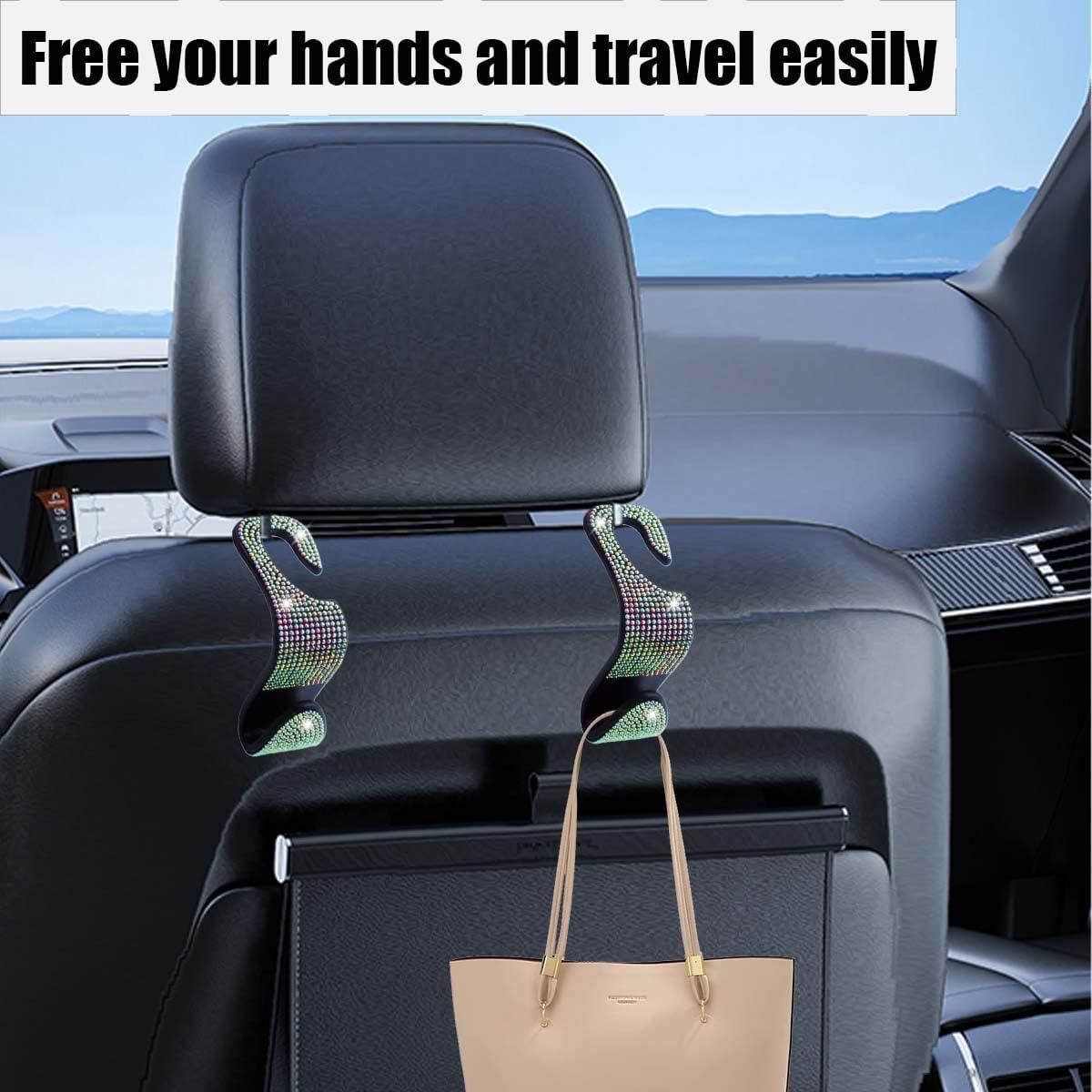 4 Ganchos para Reposacabezas de Coche LAINLOY con Strass