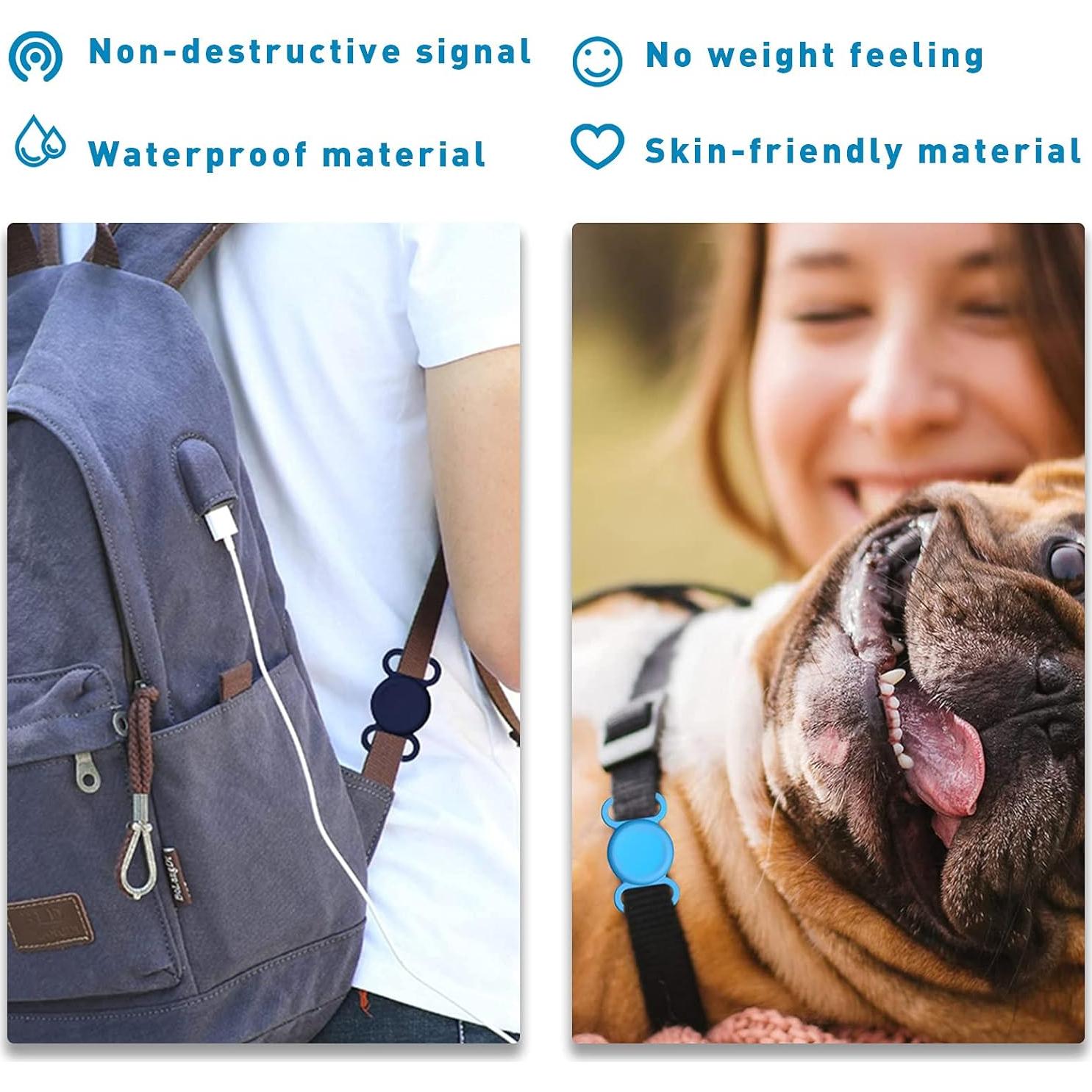 Soporte para Collar de Perro AirTag YAFIYGI Impermeable 2.03-2.54 cm