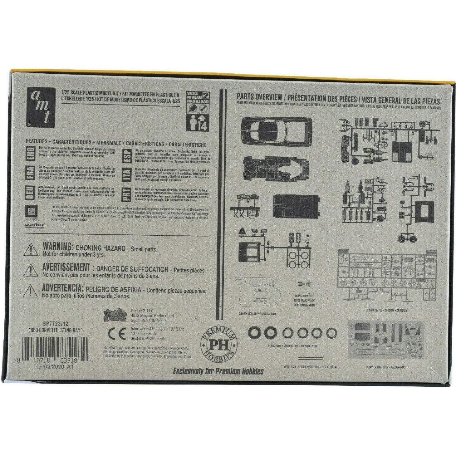 Kit de Modelo Premium Hobbies 1963 Corvette Sting Ray 1:25