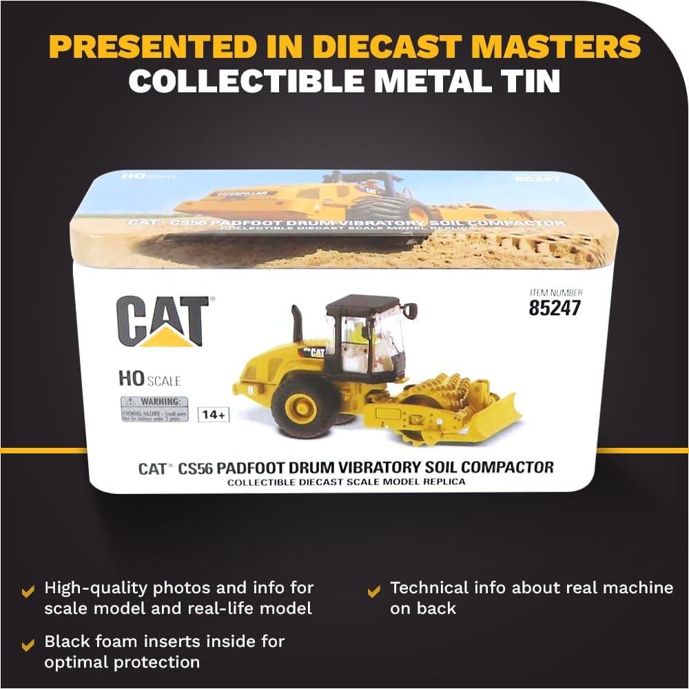 Caterpillar CP56 Padfoot Compactor Diecast 1:87 Detalles