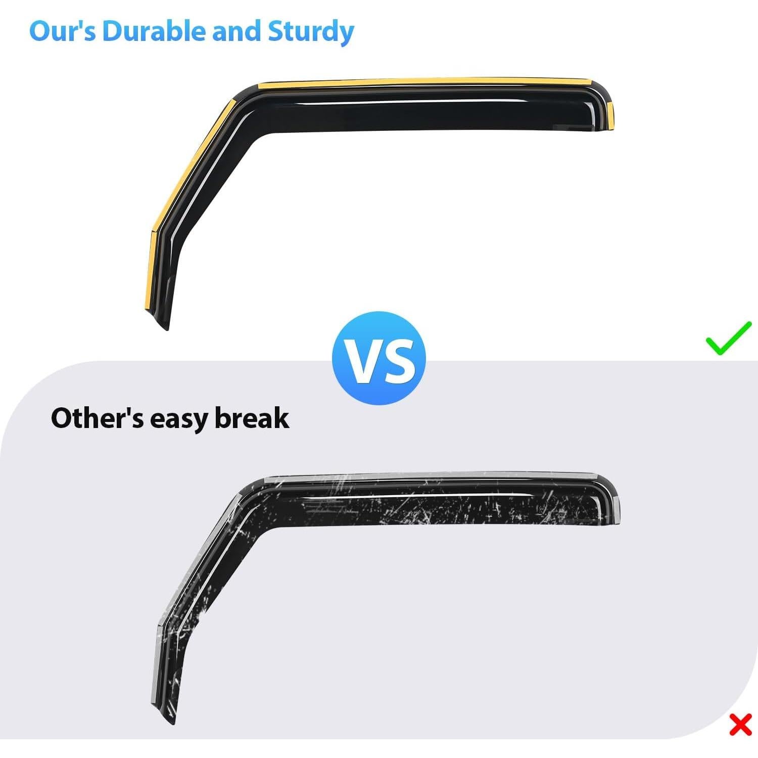 Nilight Durable Rain Guards for Toyota 4Runner 2010 2011 2012 2013 2014 2015 2016 2017 2018 2019 2020 2021 2022 2023 2024 Vent Window Visors, 4 Pieces