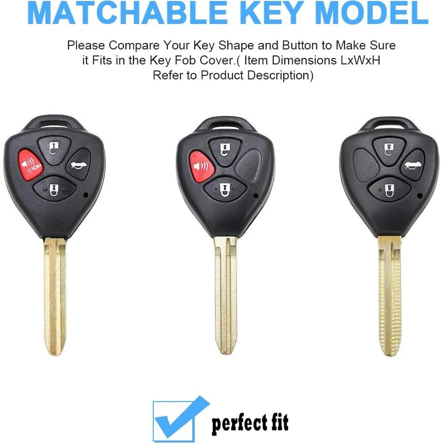 Cubierta de Llave Toyota QBUC 3 Botones Negro 2006-2018