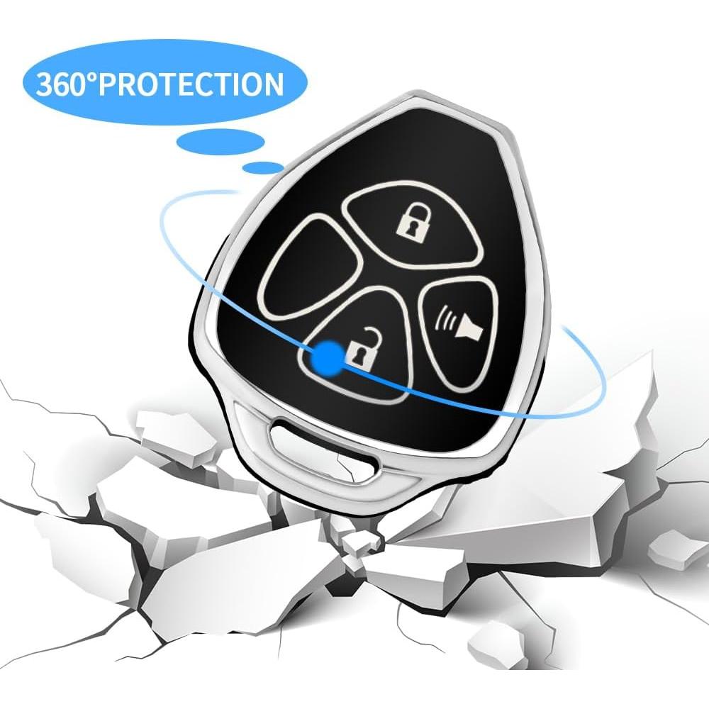 Cubierta de Llave Toyota QBUC 3 Botones Negro 2006-2018