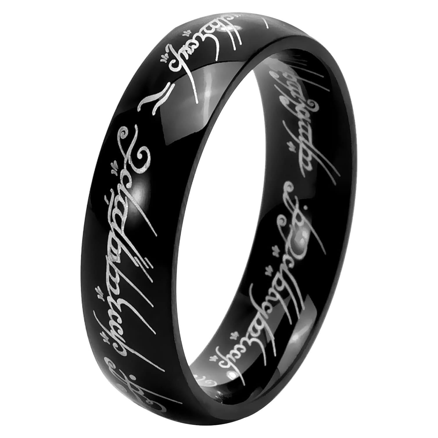 Anillo de Poder HJ HUAJ para Hombres y Mujeres - Negro 6