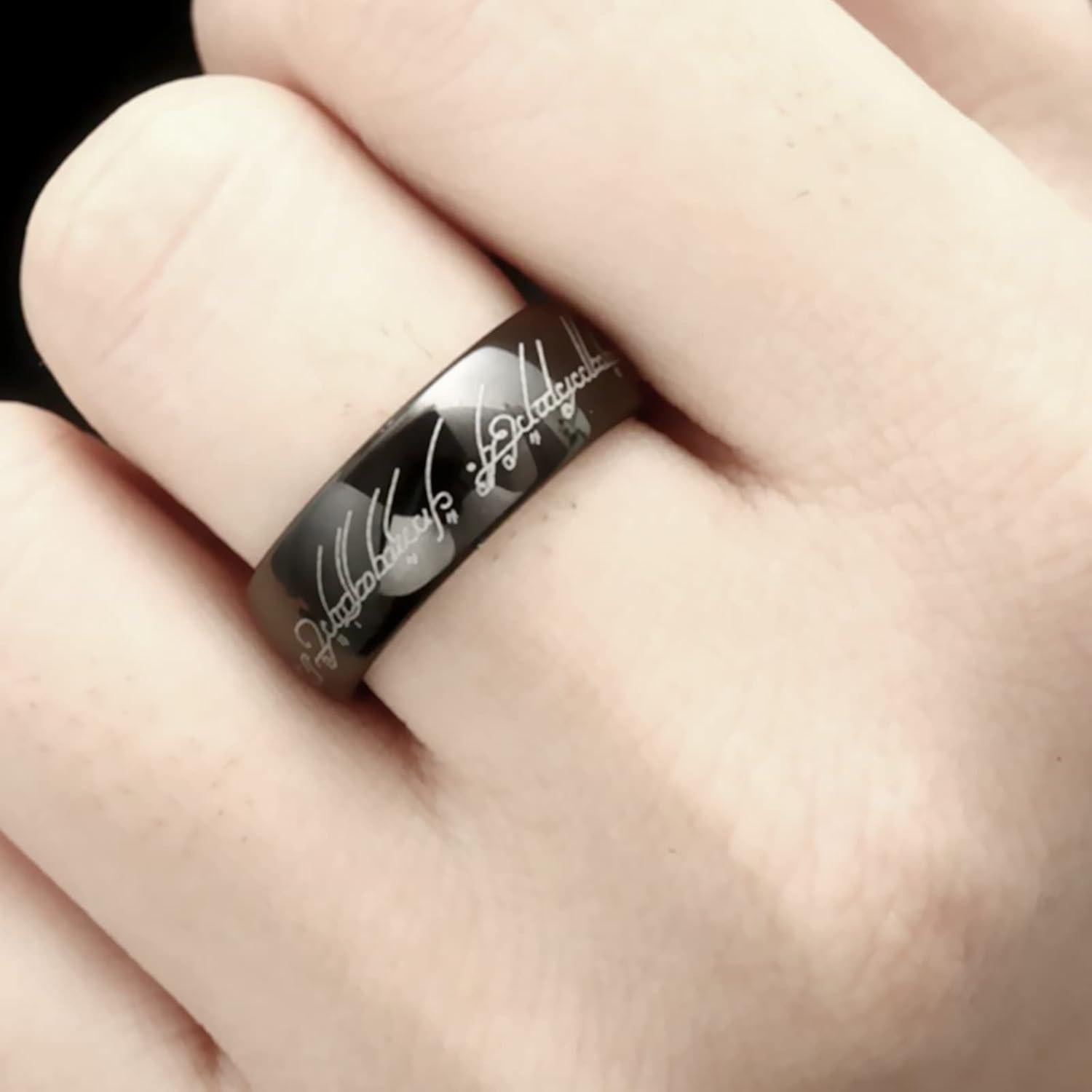 Anillo de Poder HJ HUAJ para Hombres y Mujeres - Negro 6