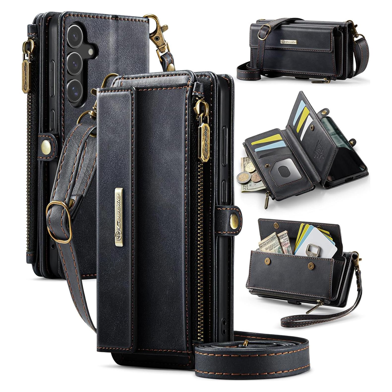 Funda billetera Samsung Galaxy S25 Plus con bloqueo RFID Negro