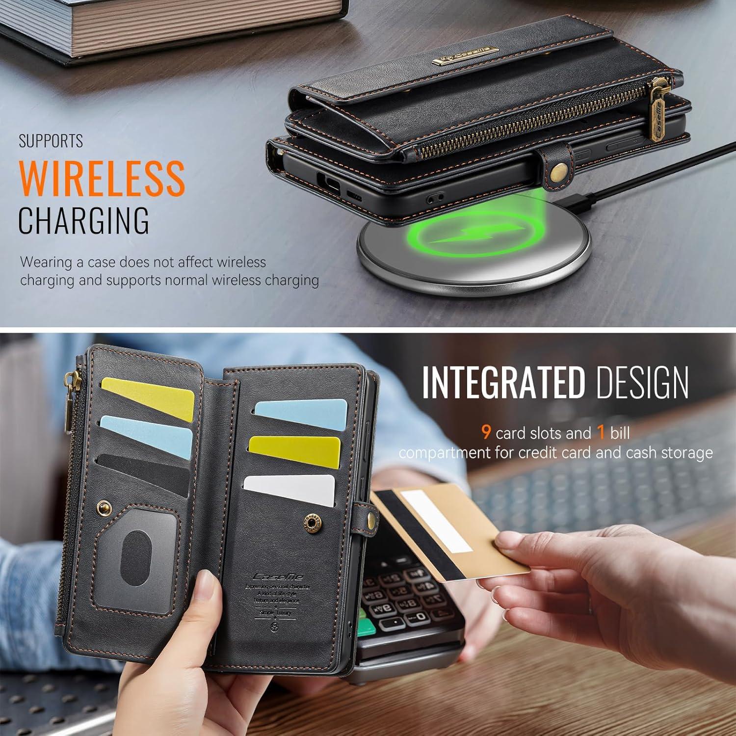 Funda billetera Samsung Galaxy S25 Plus con bloqueo RFID Negro