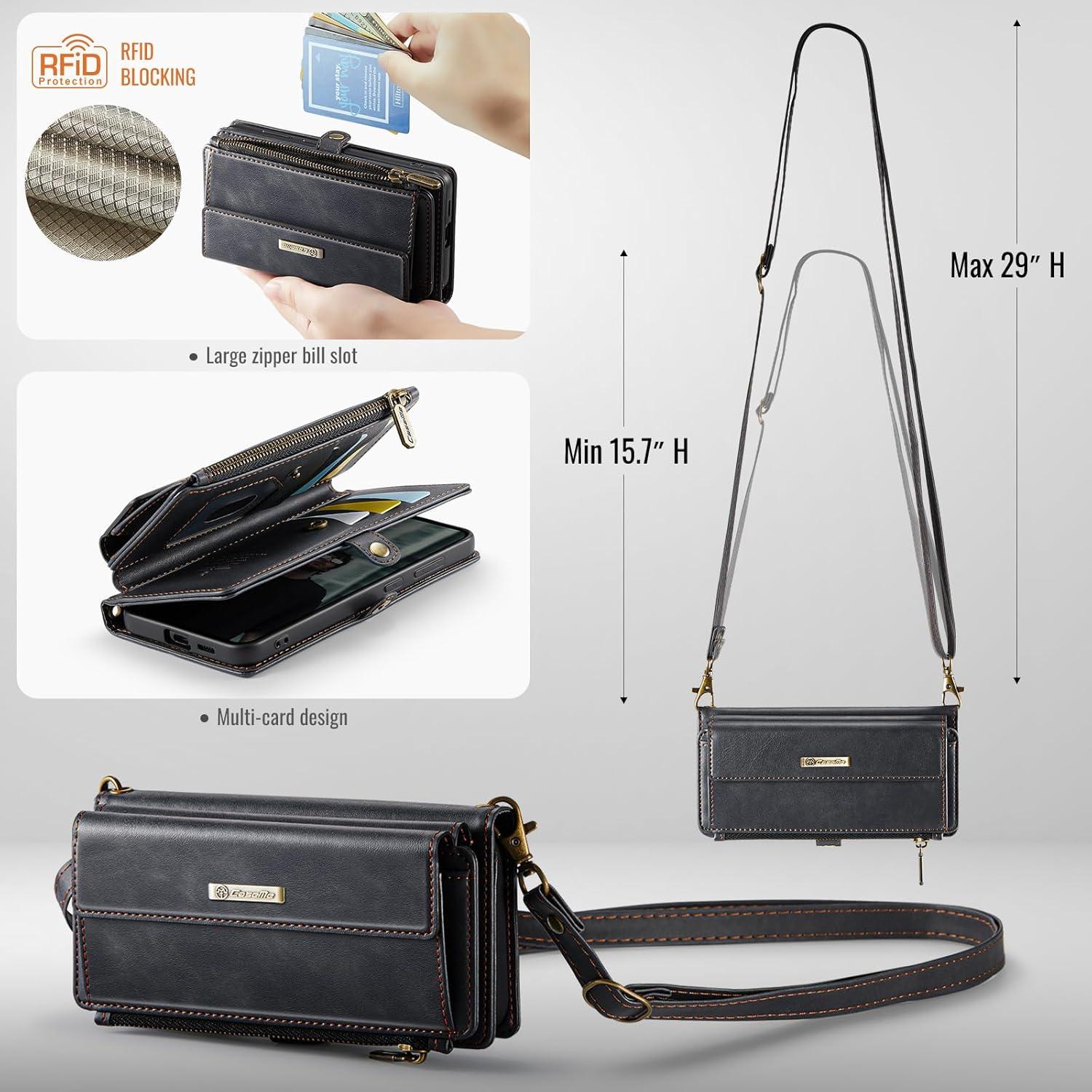 Funda billetera Samsung Galaxy S25 Plus con bloqueo RFID Negro